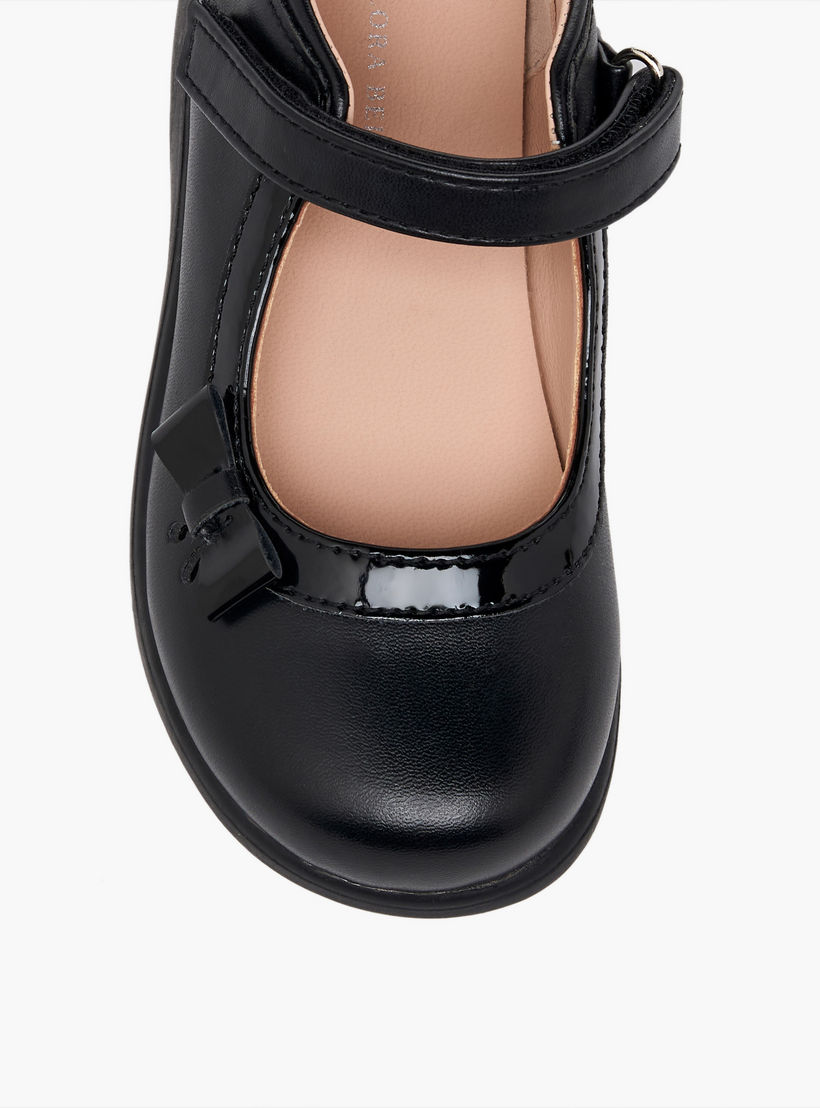 Flora Bella Girls Bow Detail Hook & Loop Mary Jane School Shoes-girls-shoes-maryjanes-image-7