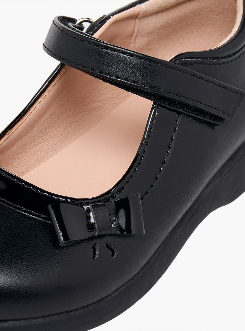 Flora Bella Girls Bow Detail Hook & Loop Mary Jane School Shoes-girls-shoes-maryjanes-image-8