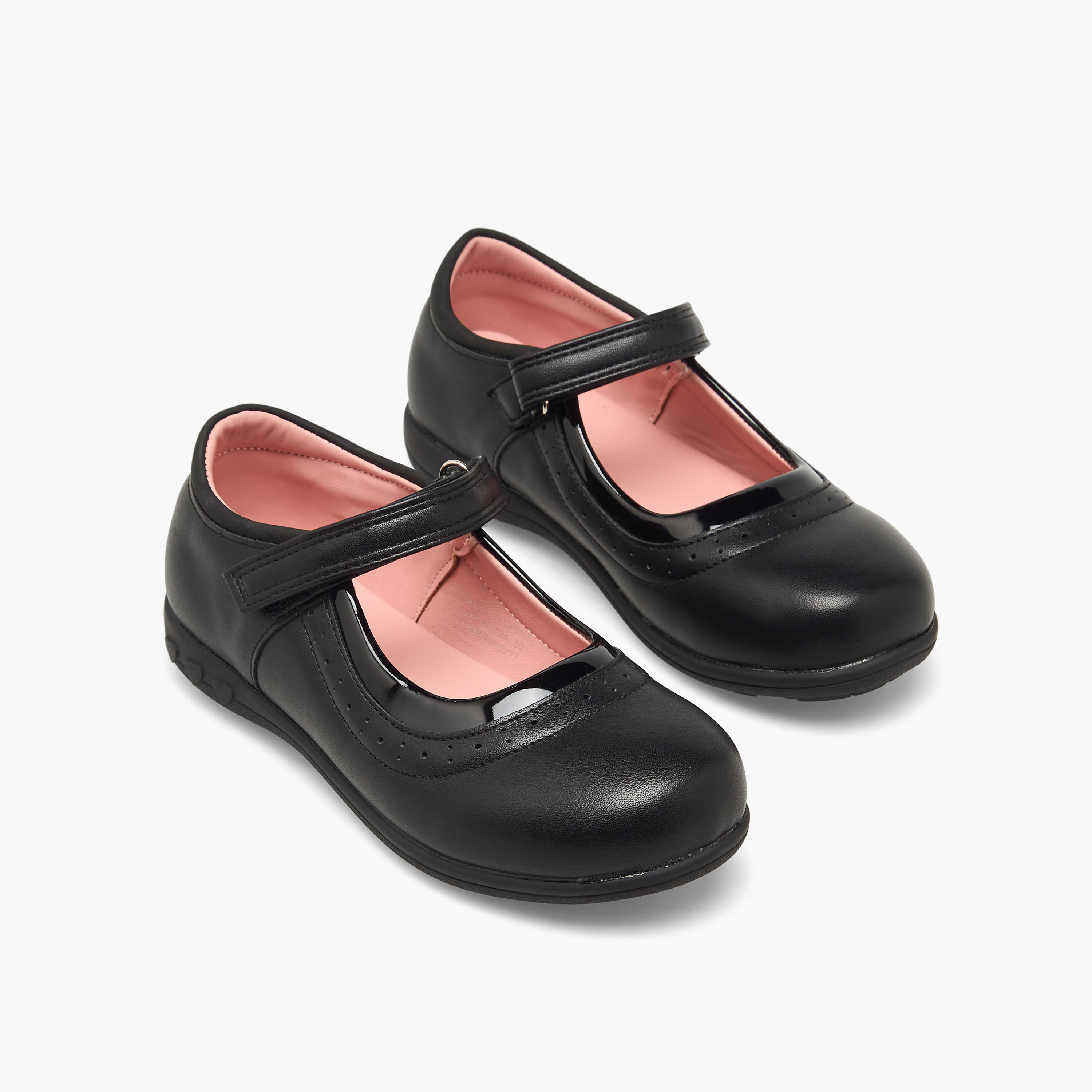 حذاء مدرسي للفتيات بشريط لاصق من جونيوز-girls-shoes-maryjanes-image-1