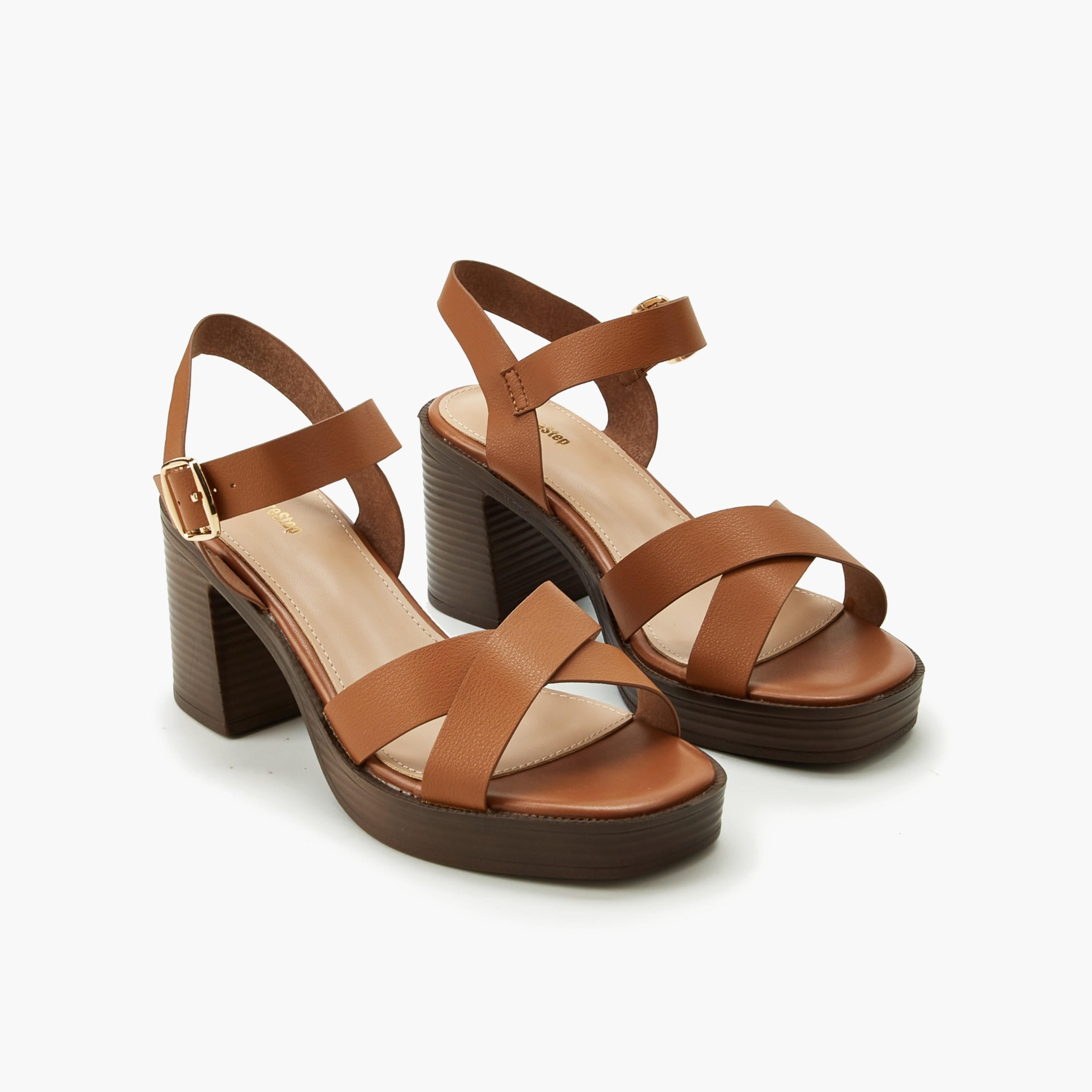 Surestep Women Cross Strap Block Sandals-women-shoes-sandals-heeled-image-1