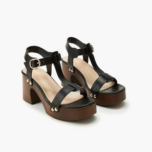 Surestep Women Textured Block Heel Sandals-women-shoes-sandals-image-1