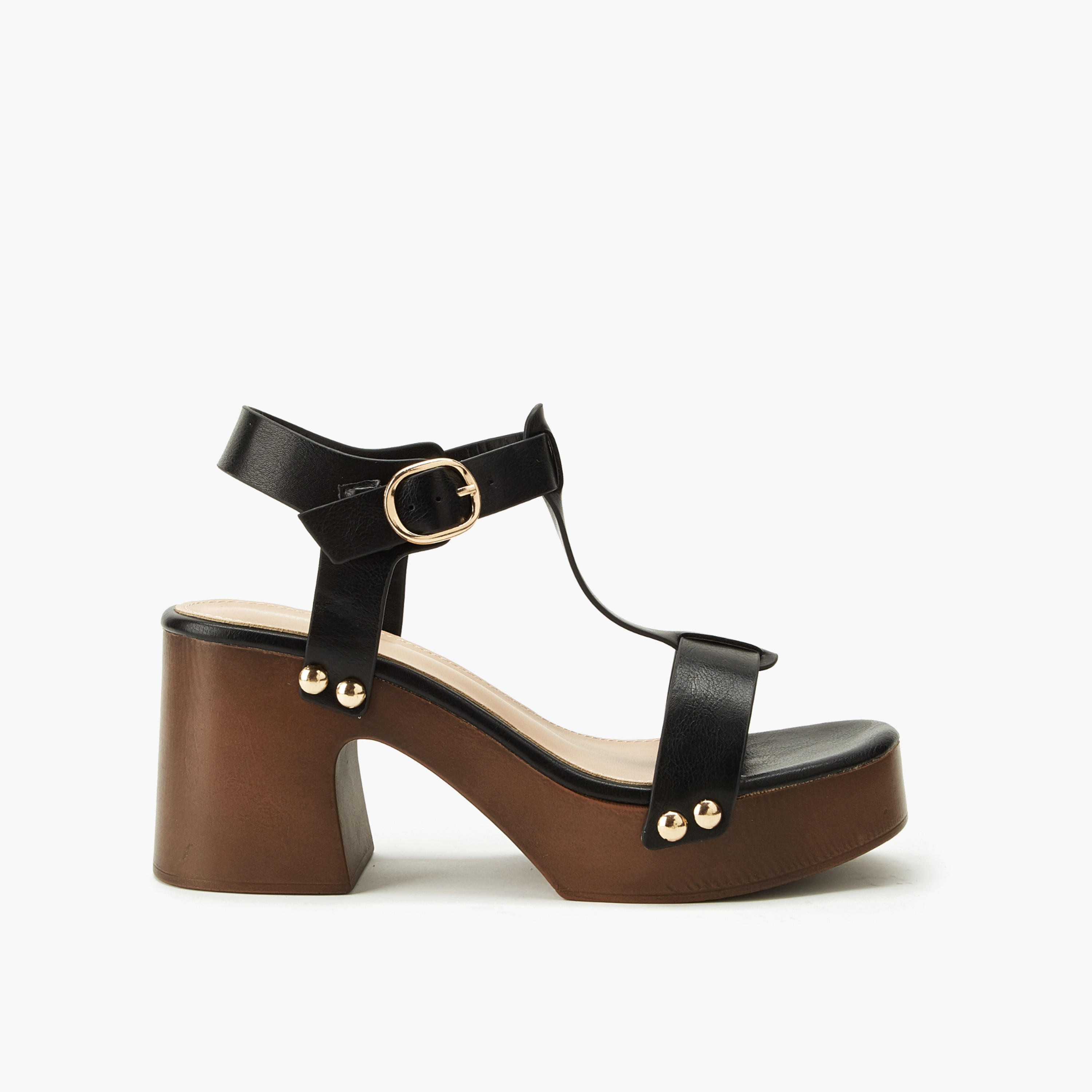 Surestep Women Textured Block Heel Sandals-women-shoes-sandals-heeled-image-3