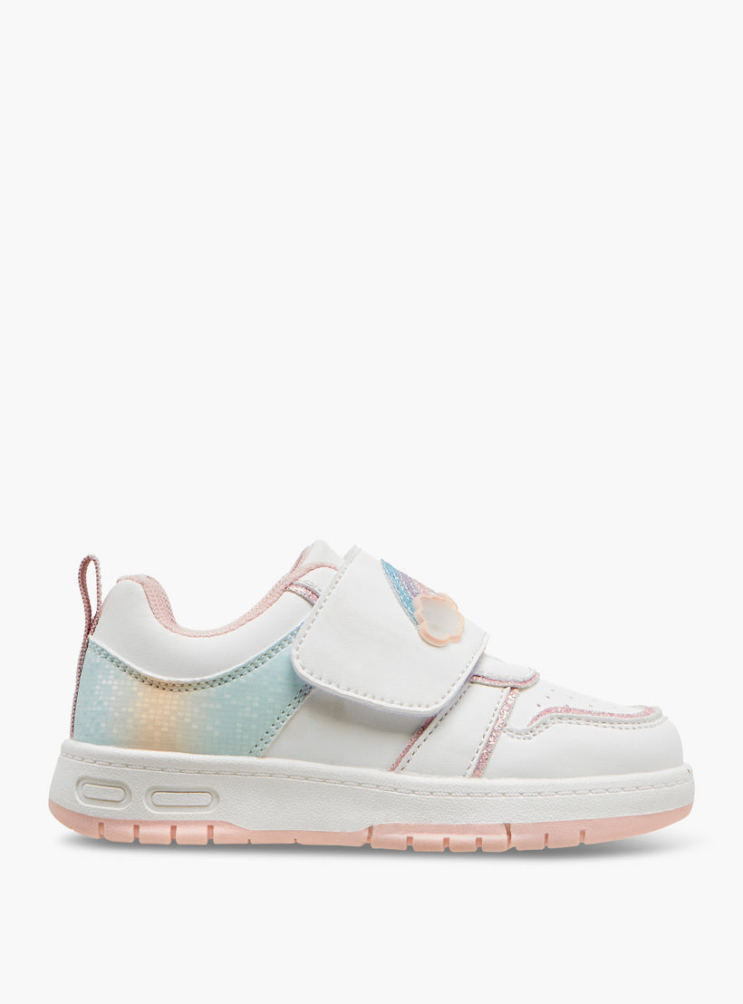 حذاء سنيكرز بشريط إغلاق لاصق وتزيينات قوس قزح للبنات من جونيورز-girls-shoes-sneakers-image-3