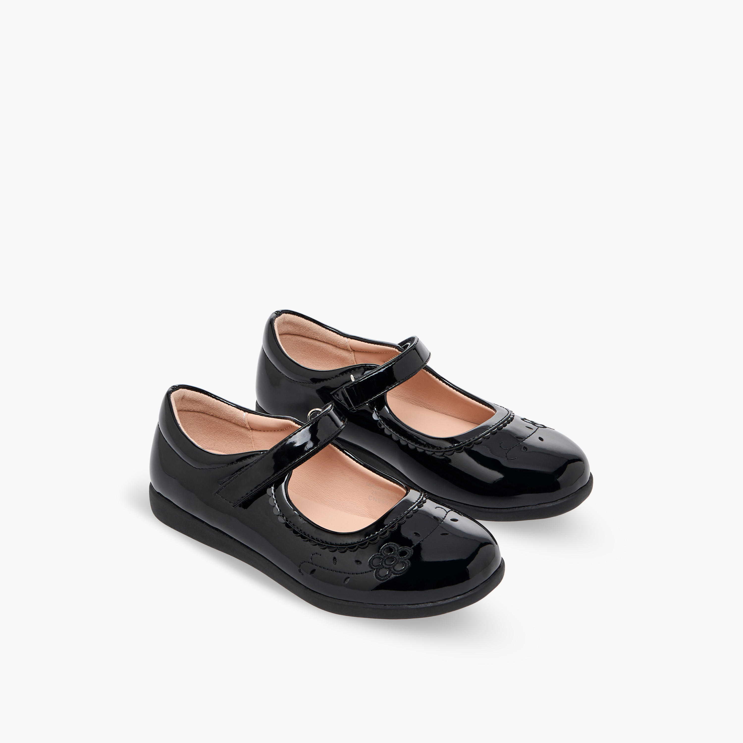 Flora Bella Girls Hook & Loop Mary Jane School Shoes-girls-shoes-maryjanes-image-1