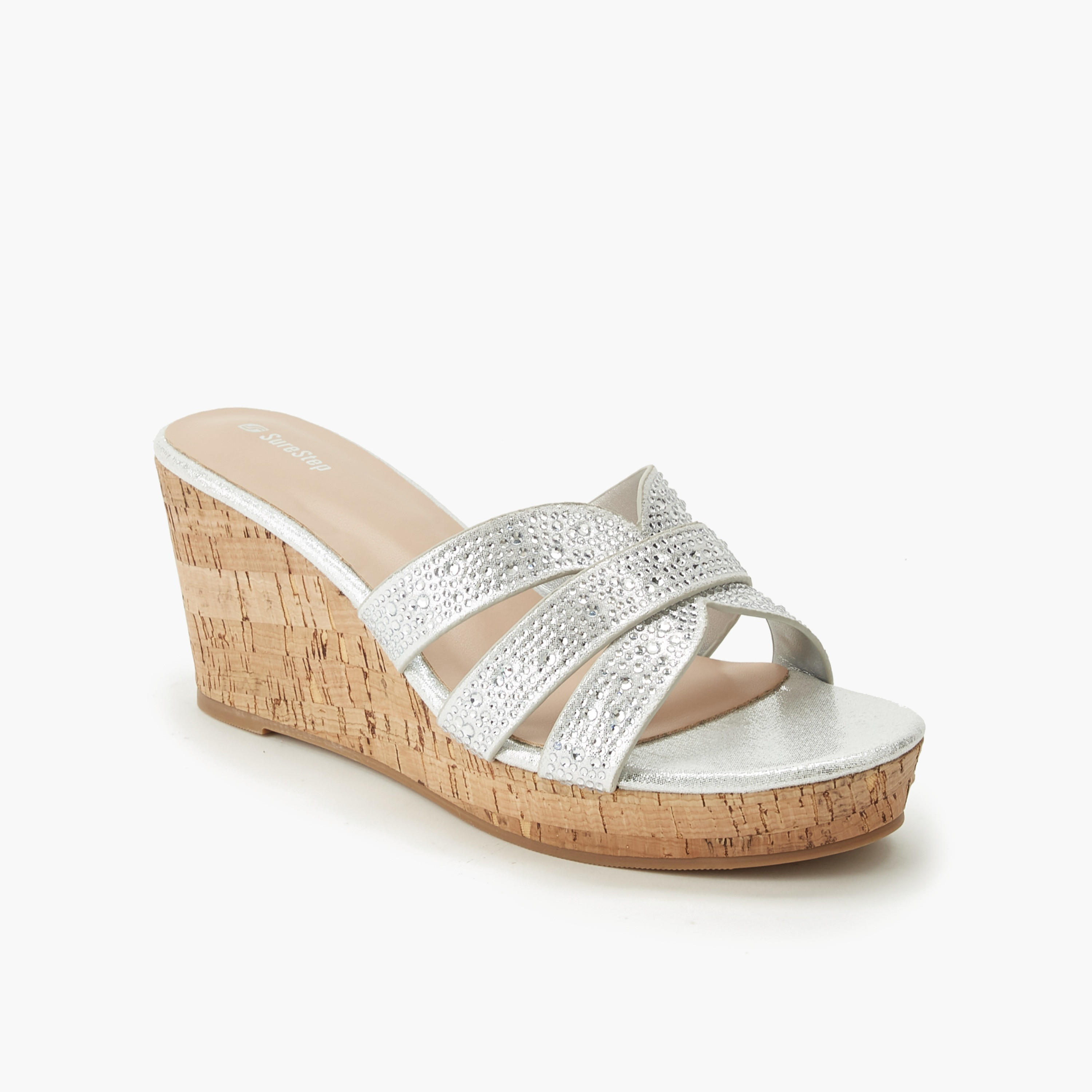 Surestep Women Embellished Wedge Heel Sandals-women-shoes-sandals-heeled-image-2