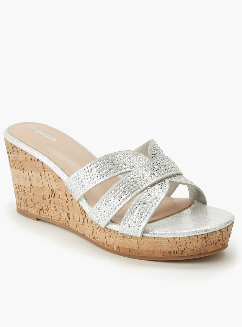 Surestep Women Embellished Wedge Heel Sandals-women-shoes-sandals-heeled-image-2