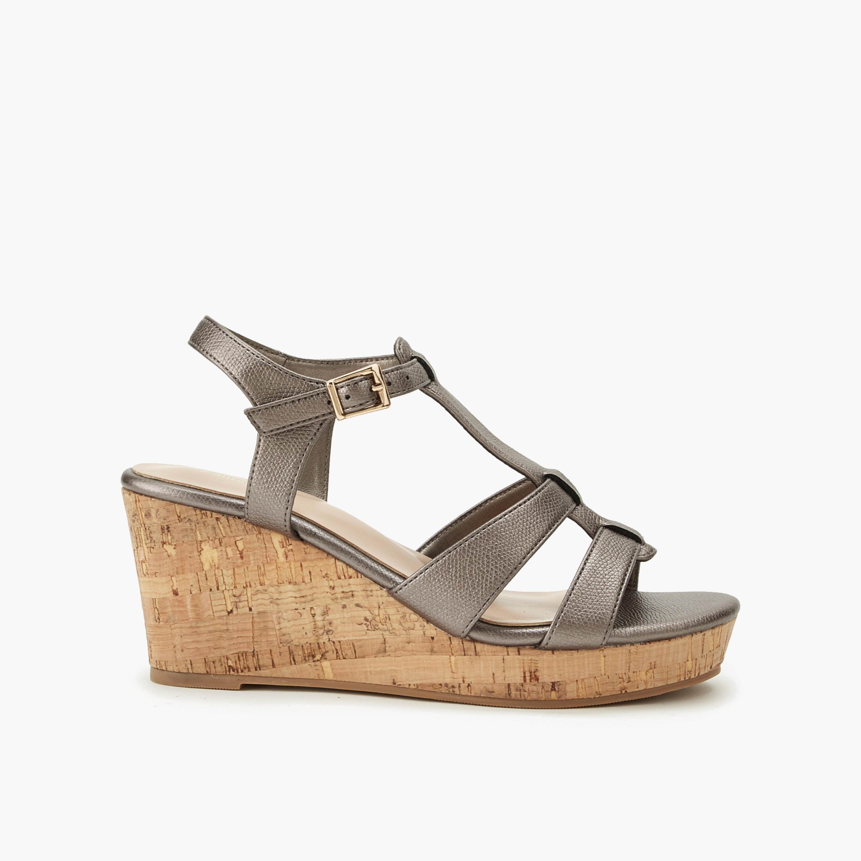 Surestep Women Textured Wedge Sandals-women-shoes-sandals-heeled-image-3