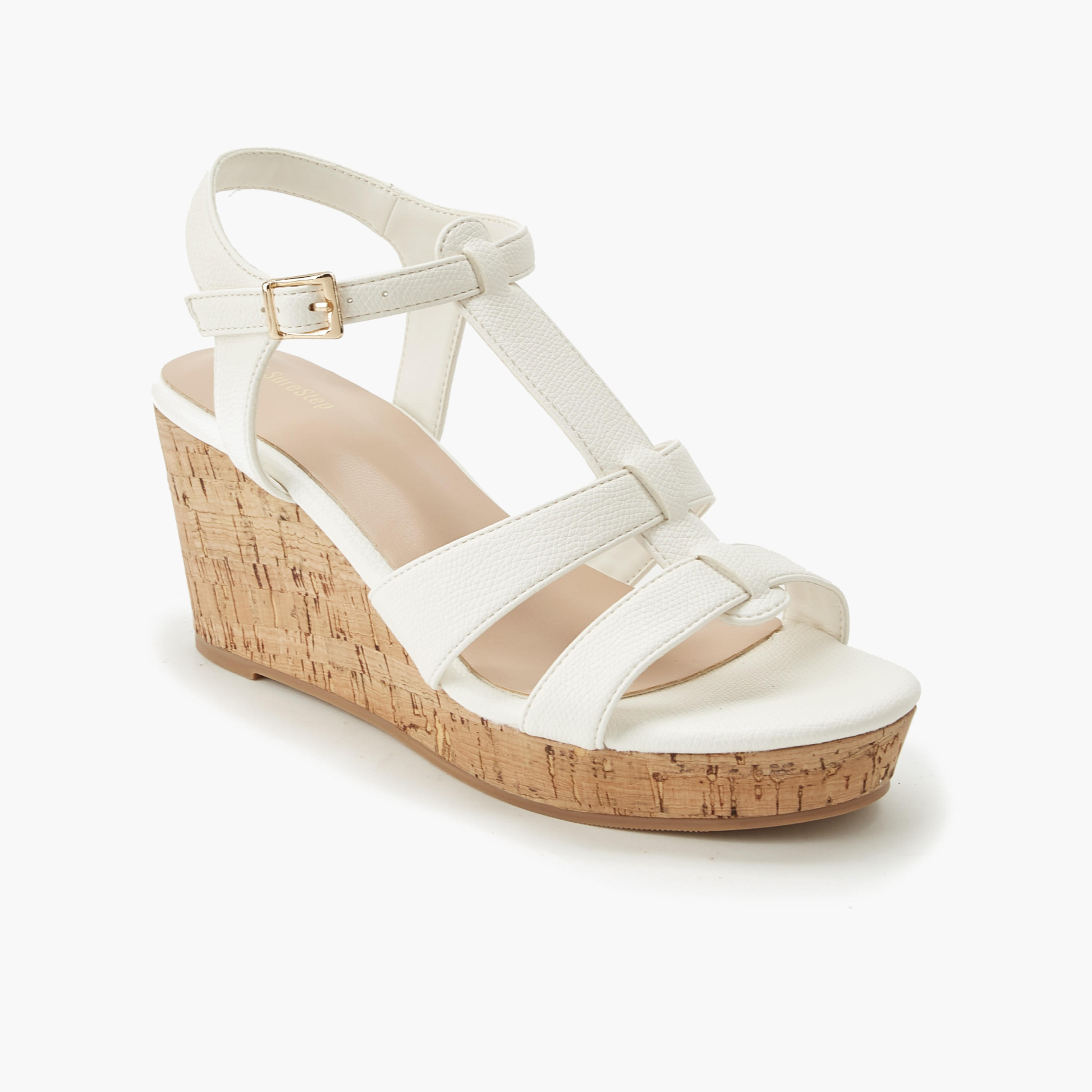 Surestep Women Textured Wedge Sandals-women-shoes-sandals-heeled-image-2