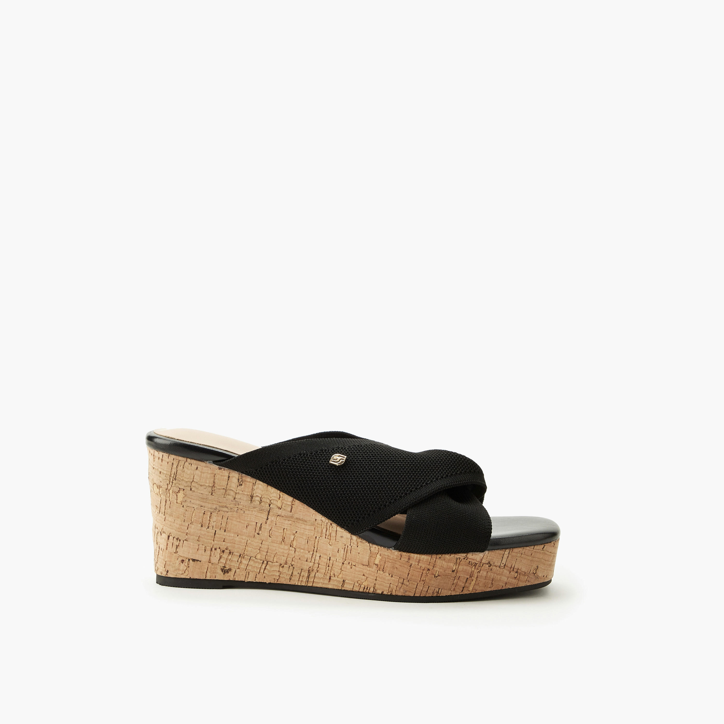 صندل للنساء بكعب ويدج وملمس بارز من شورستيب-women-shoes-sandals-heeled-image-3