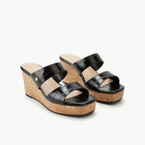 Surestep Women Textured Wedge Heel Sandals-women-shoes-sandals-image-1