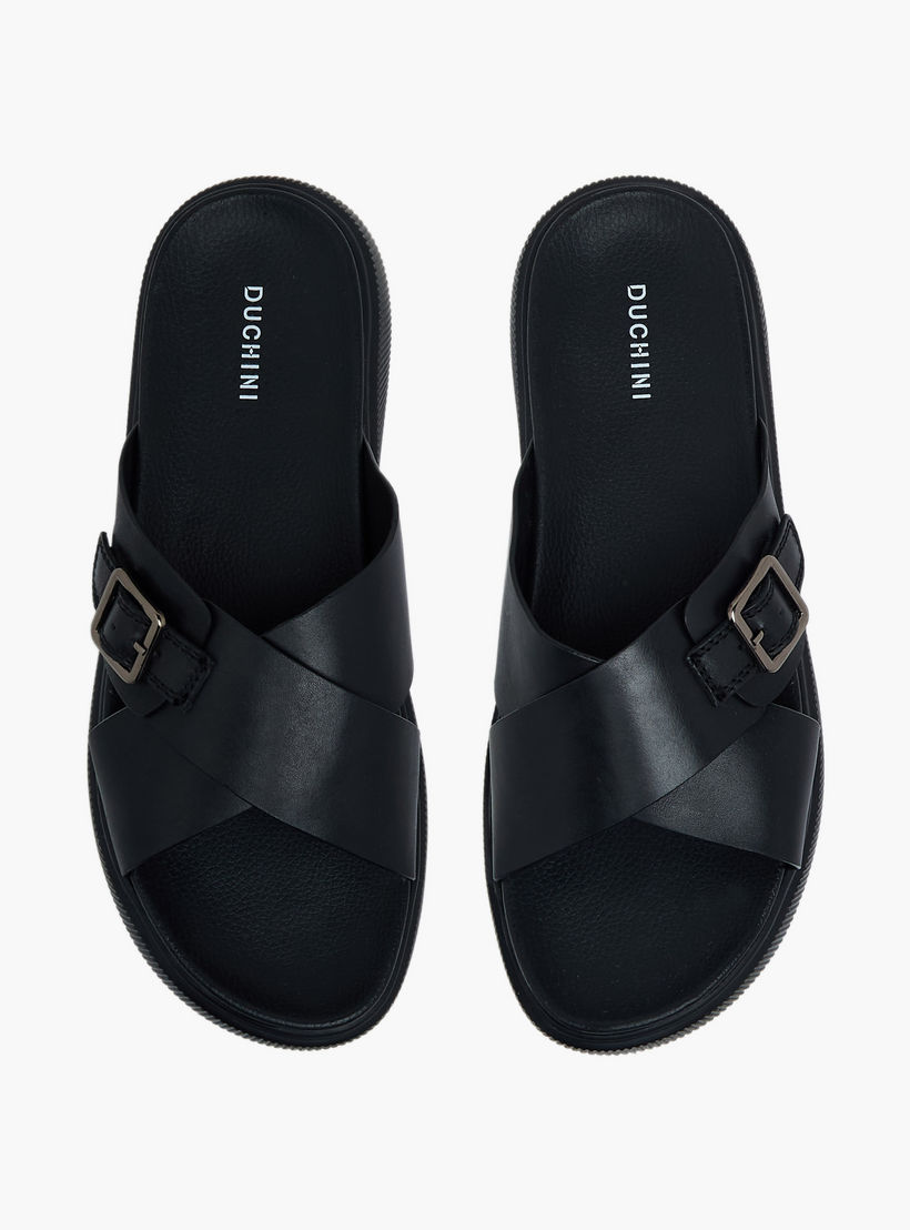 صندل جلد بحزام متقاطع للرجال من دوتشيني-men-shoes-sandals-image-1