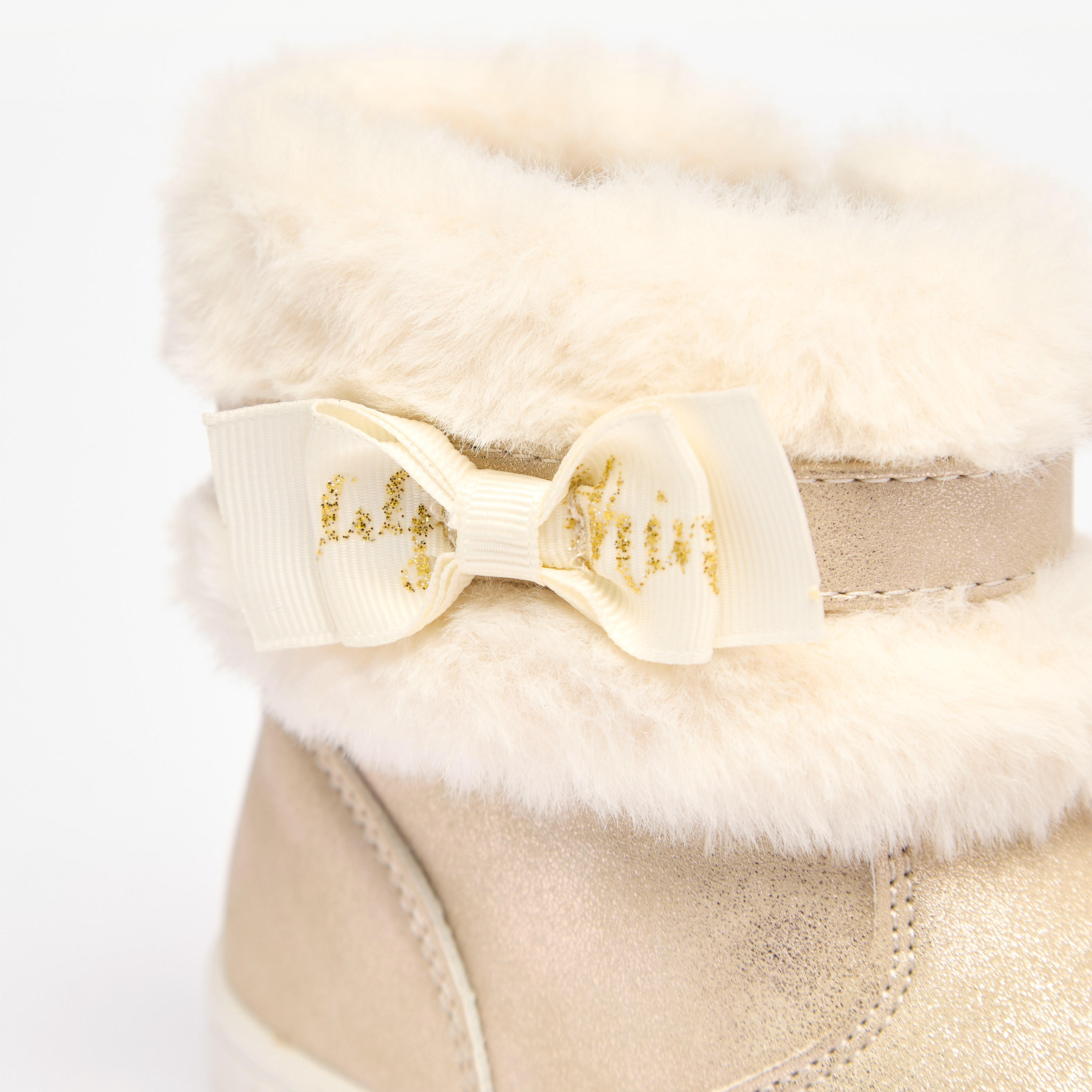بوت فرو بتفاصيل فيونكة وسحاب إغلاق من فلورا بيلا-girls-shoes-boots-image-4