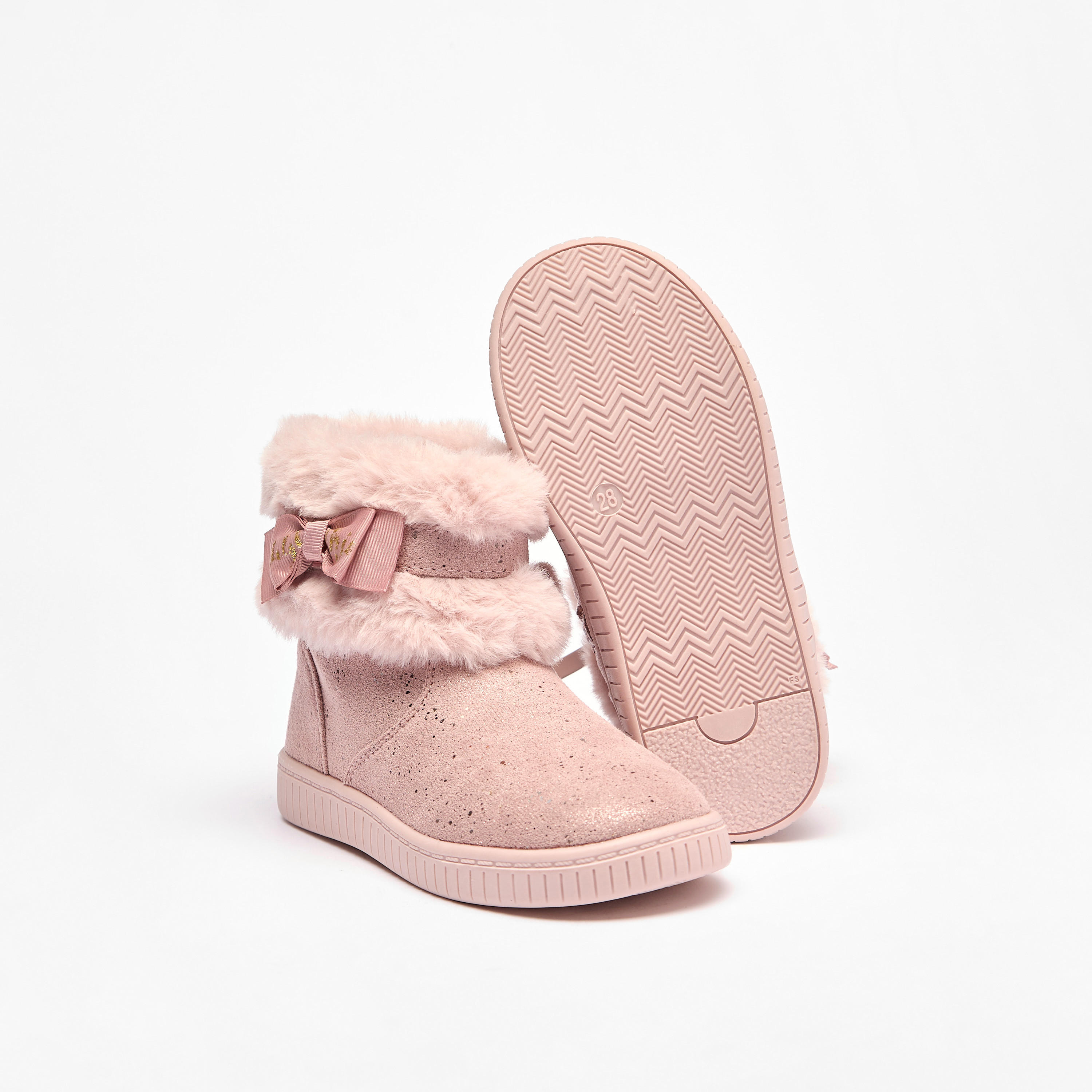 بوت فرو بتفاصيل فيونكة وسحاب إغلاق من فلورا بيلا-girls-shoes-boots-image-6