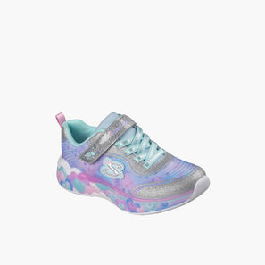 Skechers Girls ETERNAL HEART LIGHTS Hook & Loop Light-Up Ankle Sneakers-sports-girls-shoes-image-1