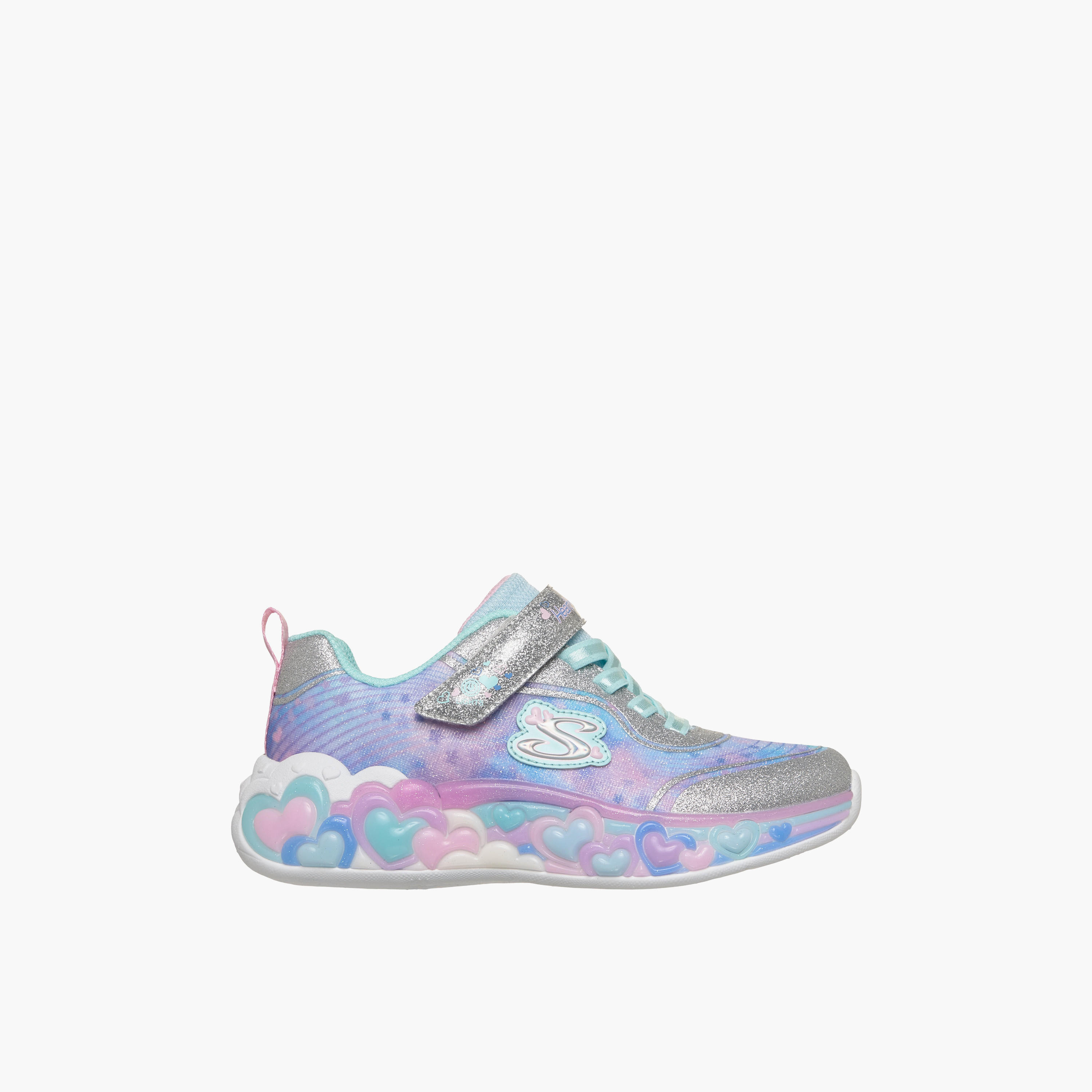 Skechers Girls ETERNAL HEART LIGHTS Hook & Loop Light-Up Ankle Sneakers-girls-shoes-sneakers-image-3