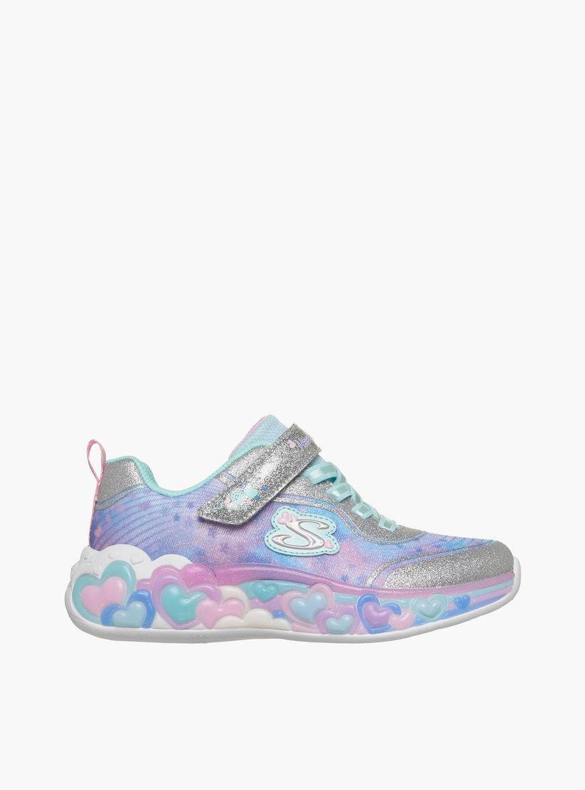 Skechers Girls ETERNAL HEART LIGHTS Hook & Loop Light-Up Ankle Sneakers-girls-shoes-sneakers-image-3