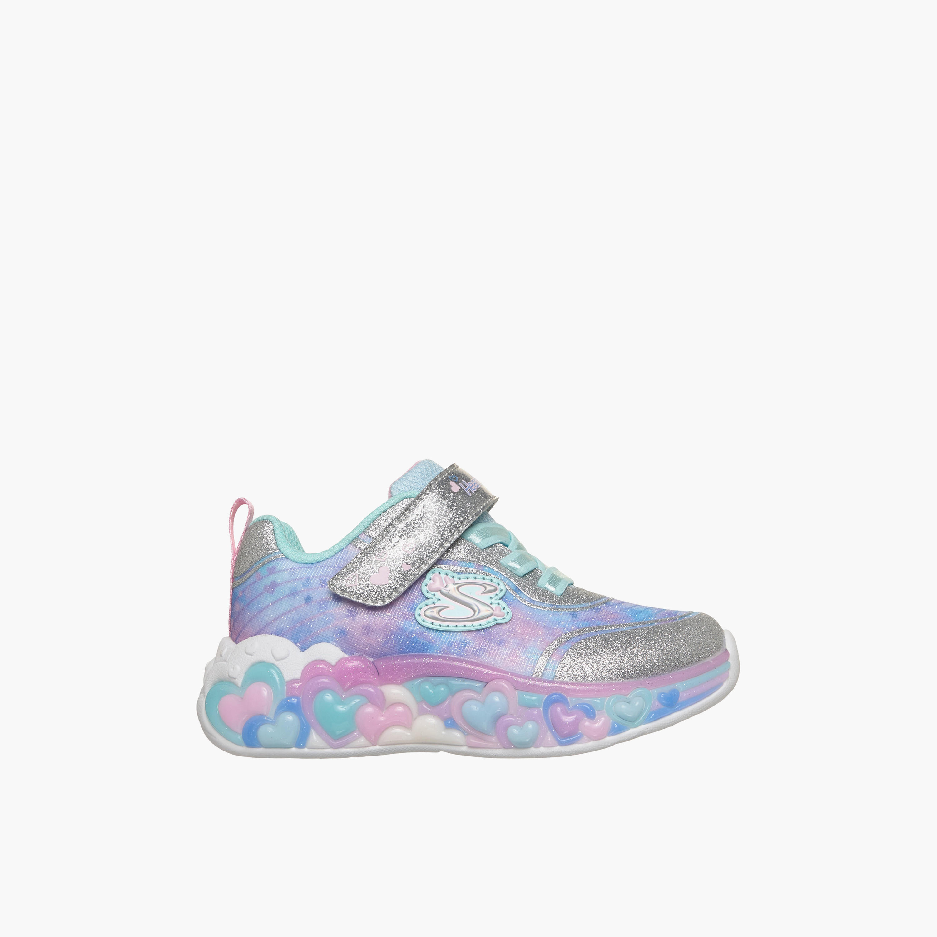 Skechers Girls ETERNAL HEART LIGHTS Hook & Loop Light-Up Ankle Sneakers-girls-shoes-sneakers-image-3