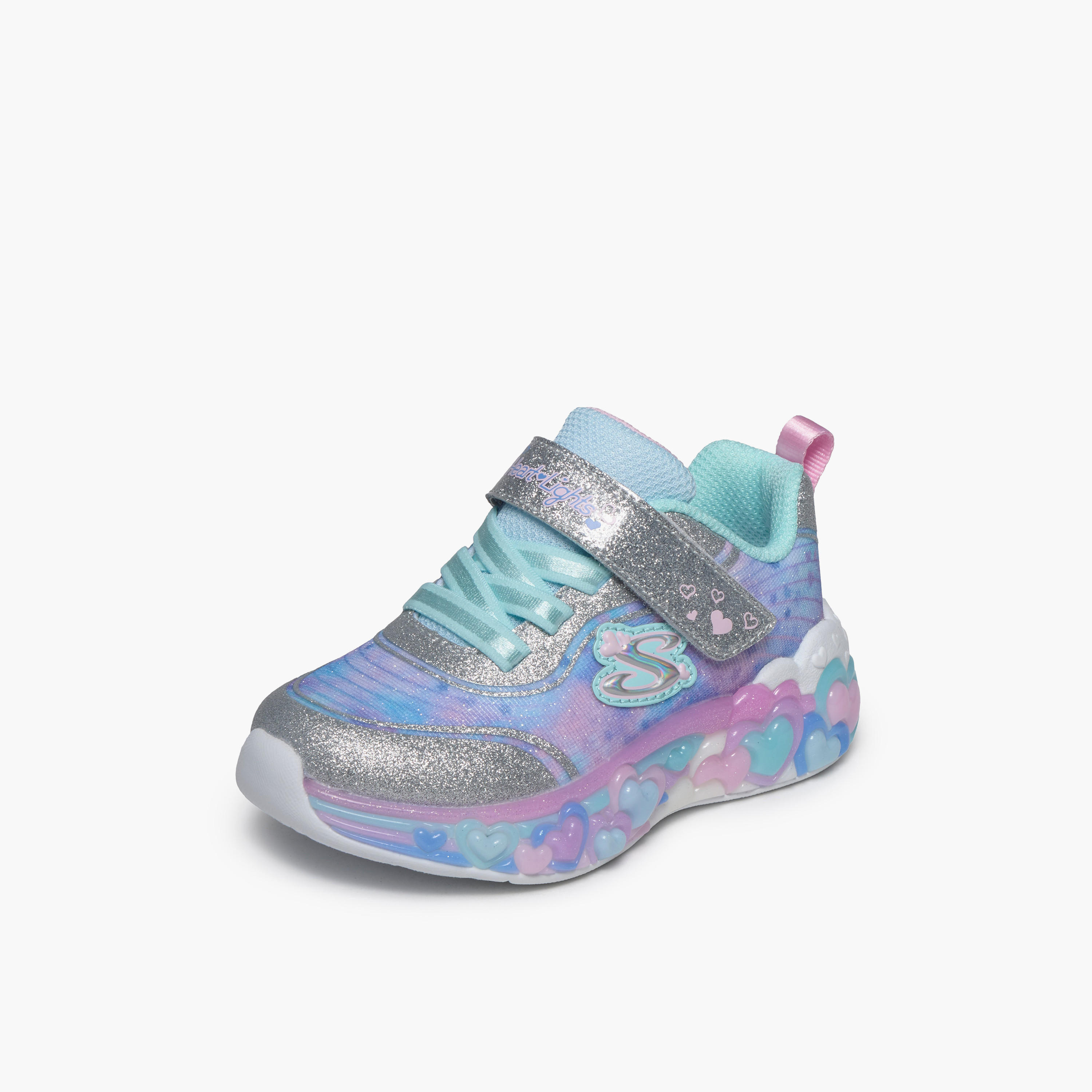 Skechers Girls ETERNAL HEART LIGHTS Hook & Loop Light-Up Ankle Sneakers-girls-shoes-sneakers-image-4