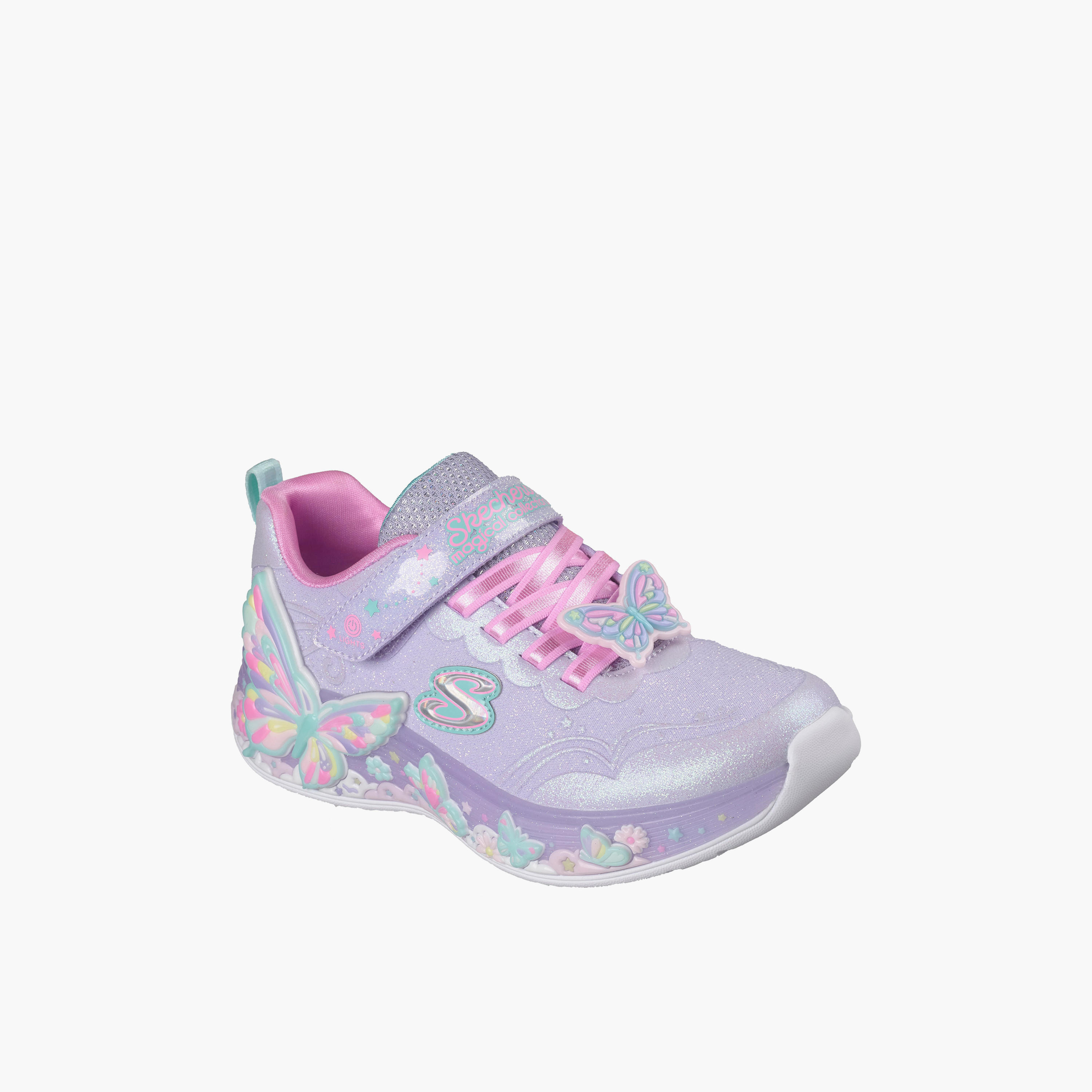 حذاء سنيكرز باترفلاي بليس بشريط إغلاق لاصق للبنات من سكيتشرز-girls-shoes-sneakers-image-1