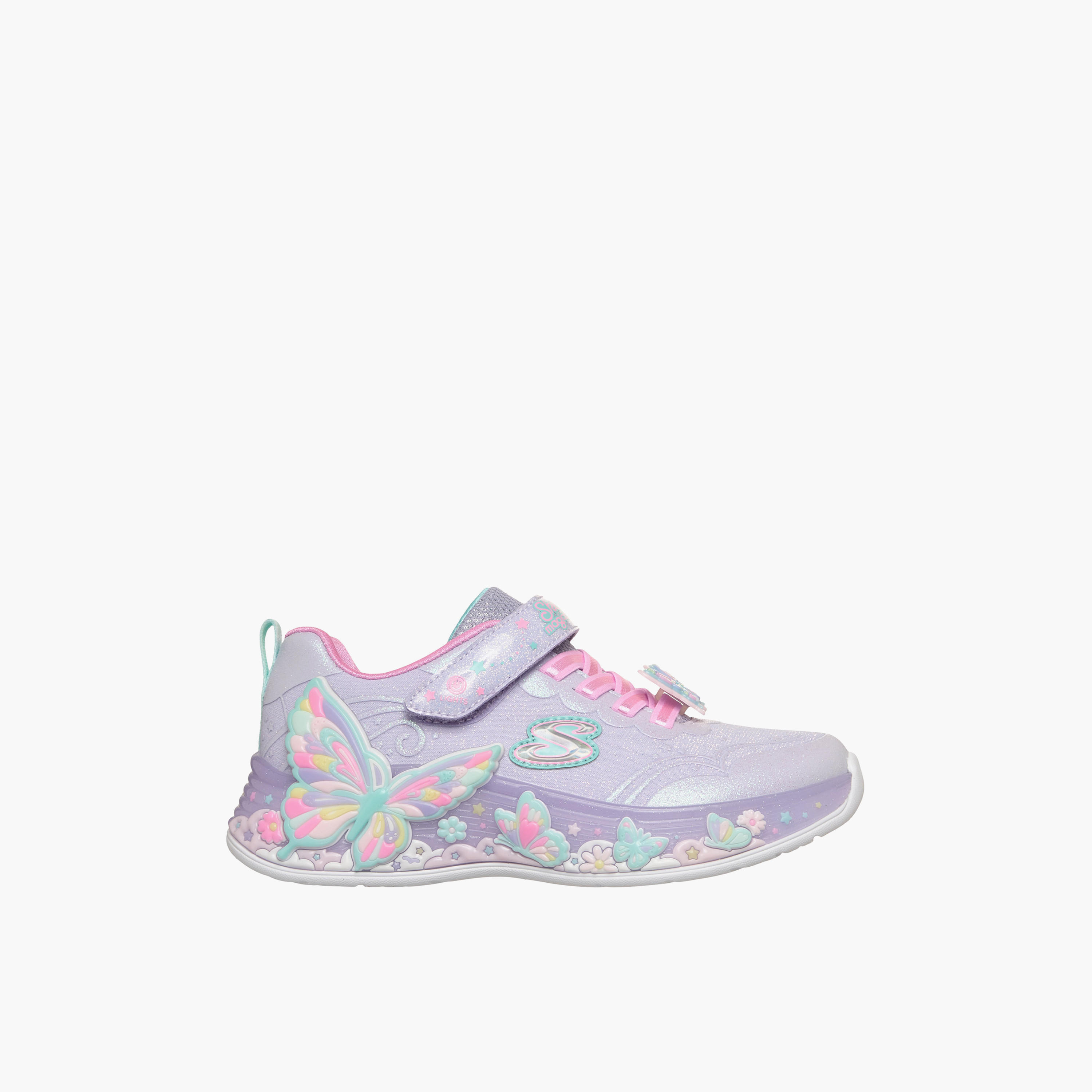 حذاء سنيكرز باترفلاي بليس بشريط إغلاق لاصق للبنات من سكيتشرز-girls-shoes-sneakers-image-4