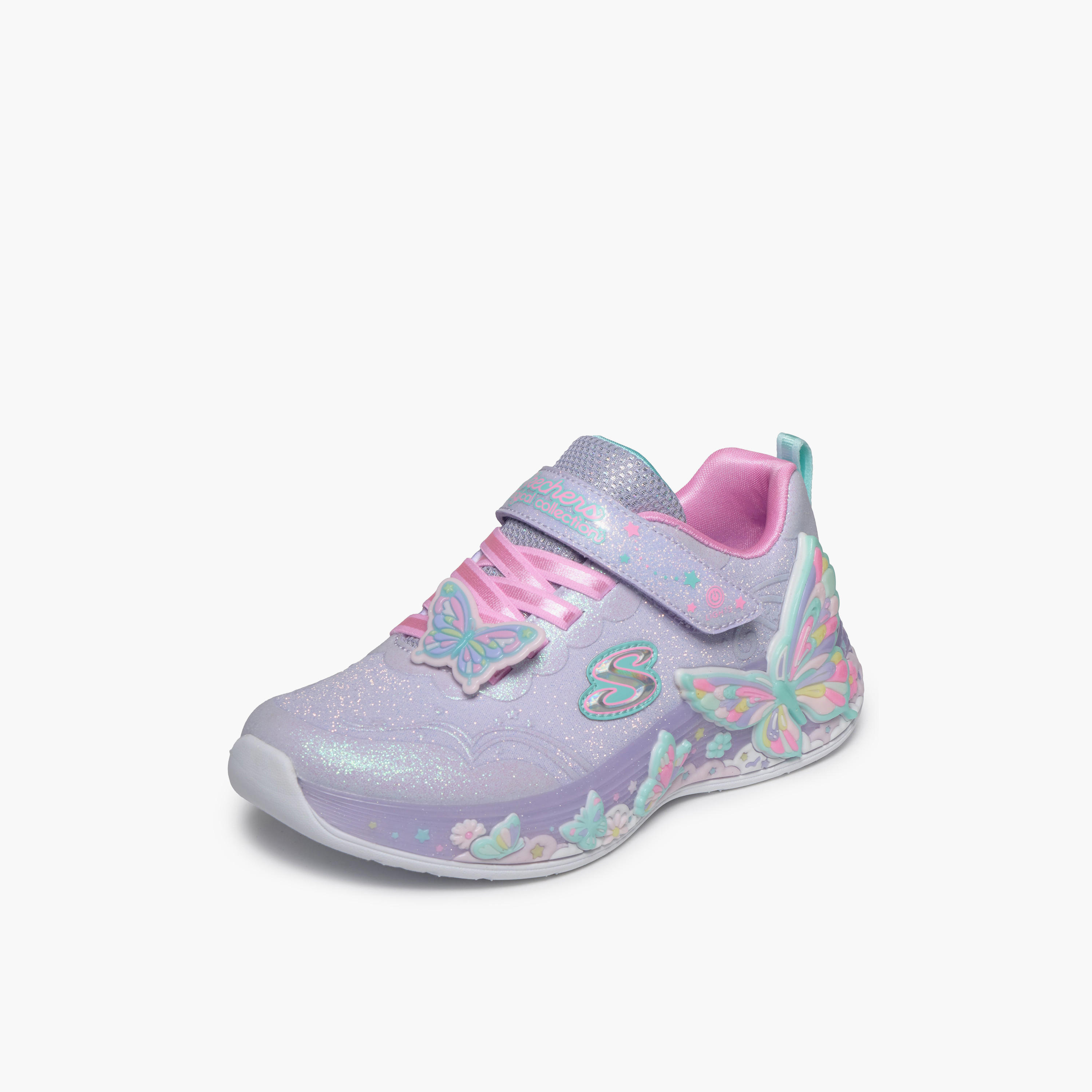 حذاء سنيكرز باترفلاي بليس بشريط إغلاق لاصق للبنات من سكيتشرز-girls-shoes-sneakers-image-5