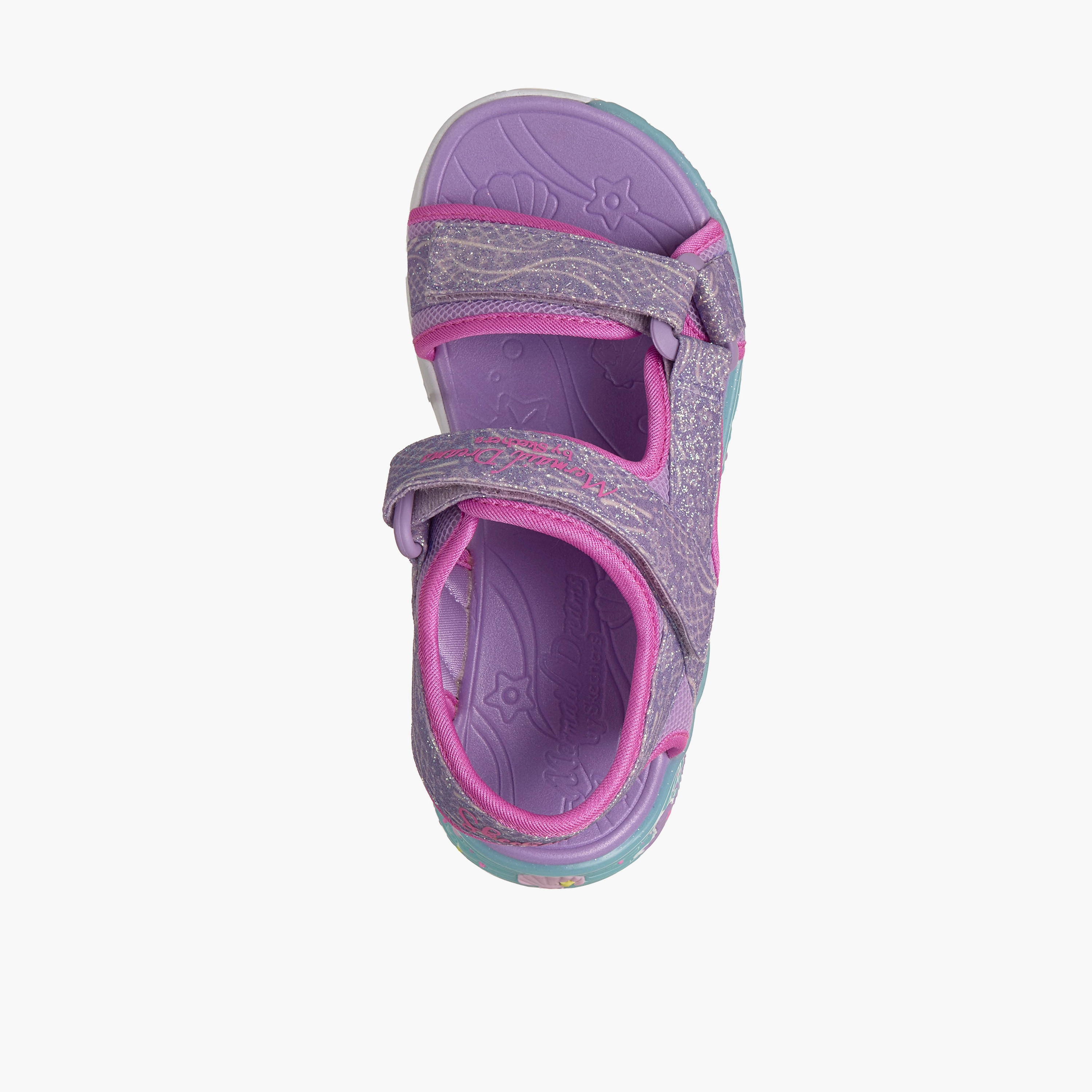 صندل مسطح بشريط إغلاق لاصق ميرميد دريمز للبنات من سكيتشرز-girls-shoes-sandals-image-2