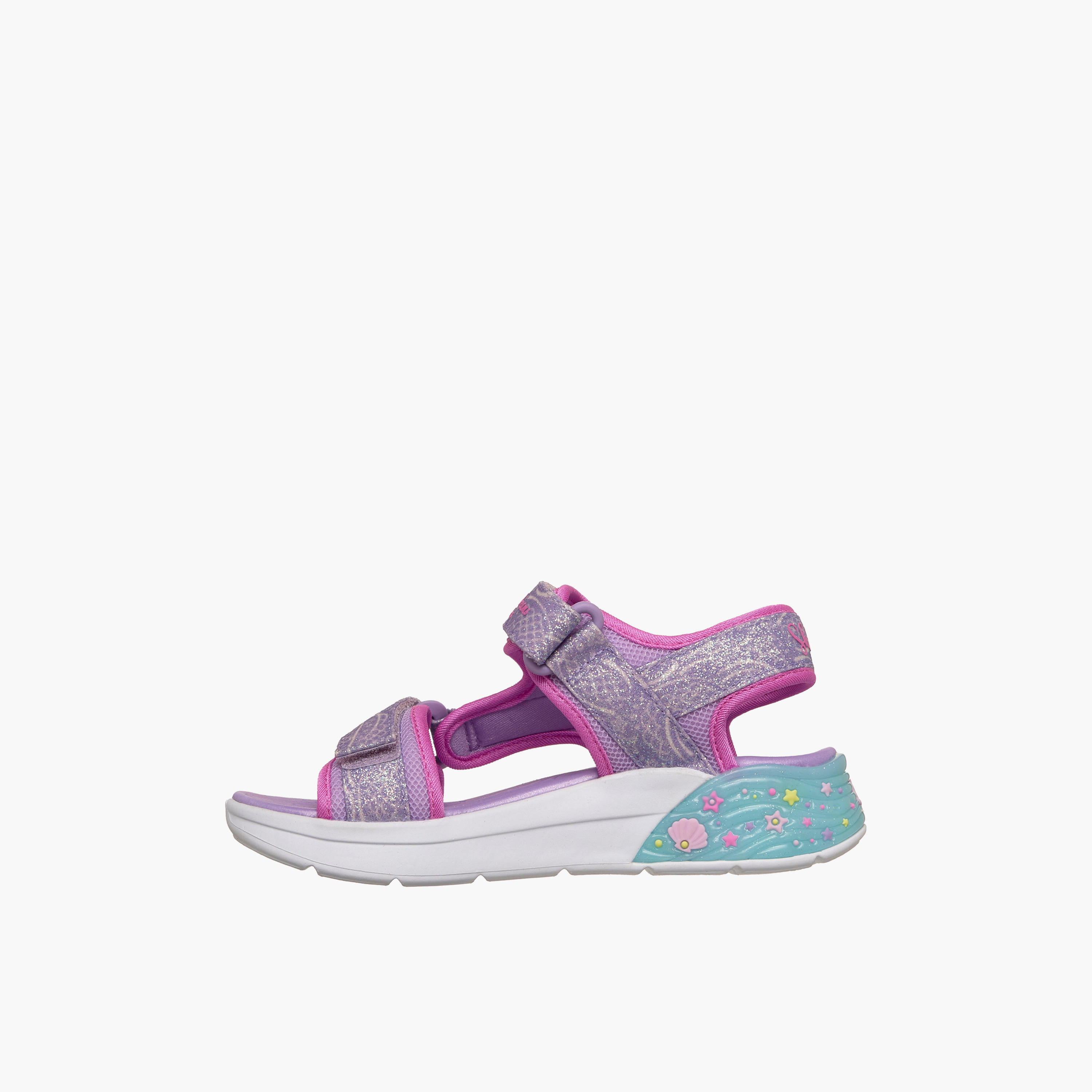 صندل مسطح بشريط إغلاق لاصق ميرميد دريمز للبنات من سكيتشرز-girls-shoes-sandals-image-4