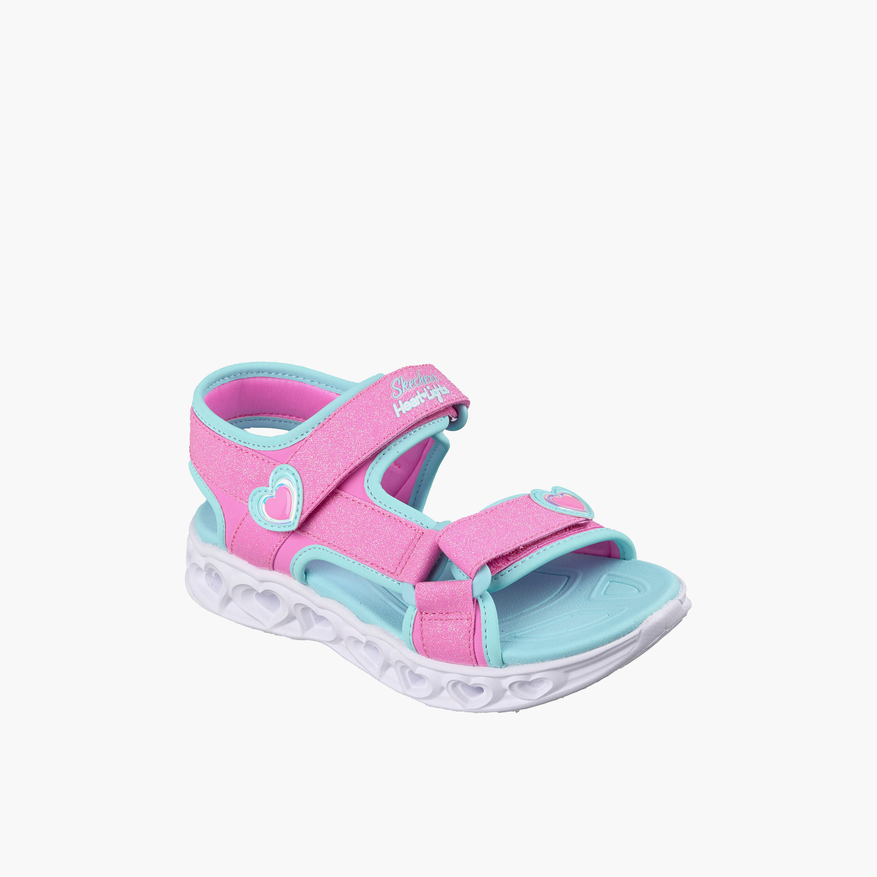Skechers Girls HEART LIGHTS Hook & Loop Light-Up Sandals-girls-shoes-sandals-image-1