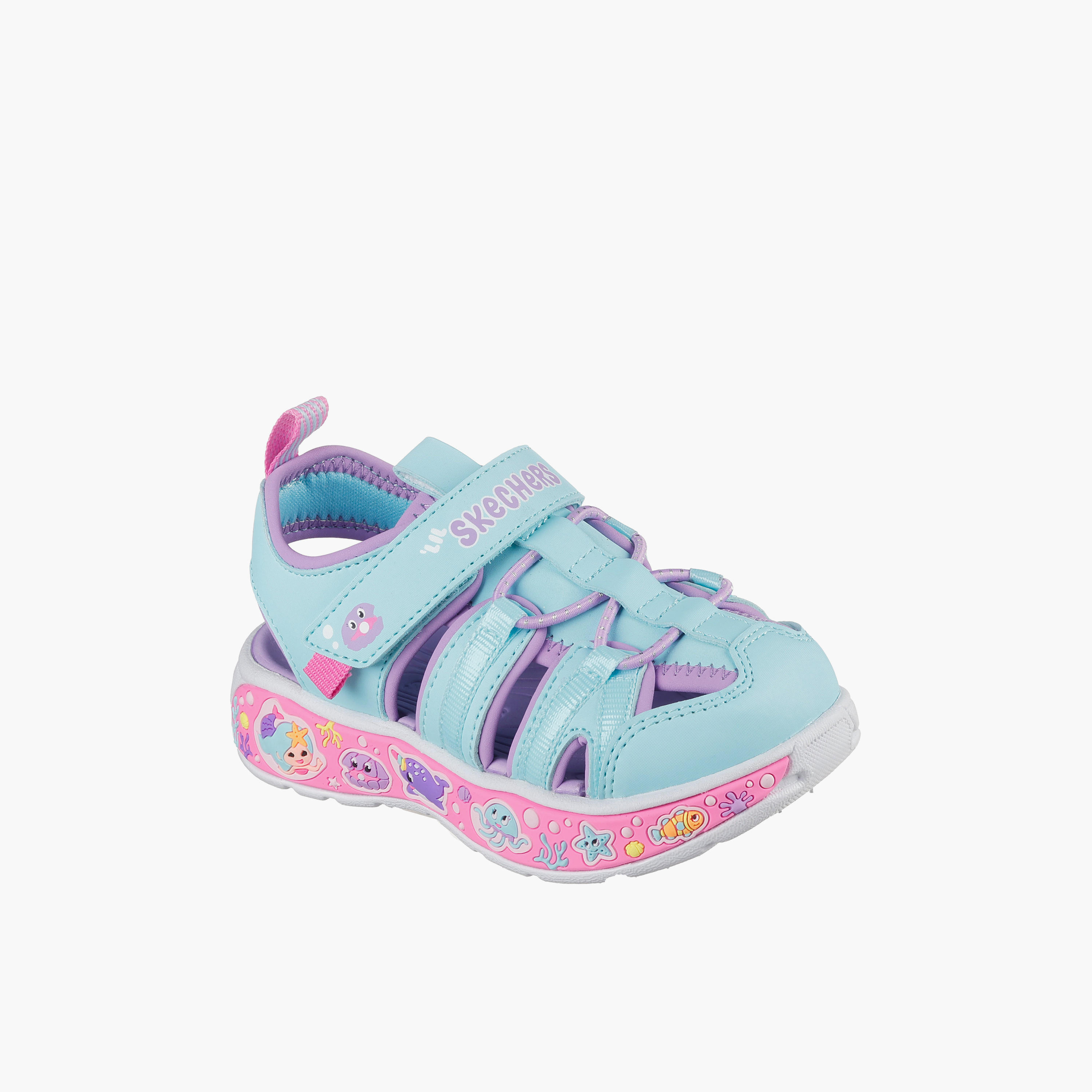Skechers PLAY SCENE SPLASH Sandals with Hook & Loop Closure - 303162N-TQLV-CP-baby-girls-shoes-sandals-image-1