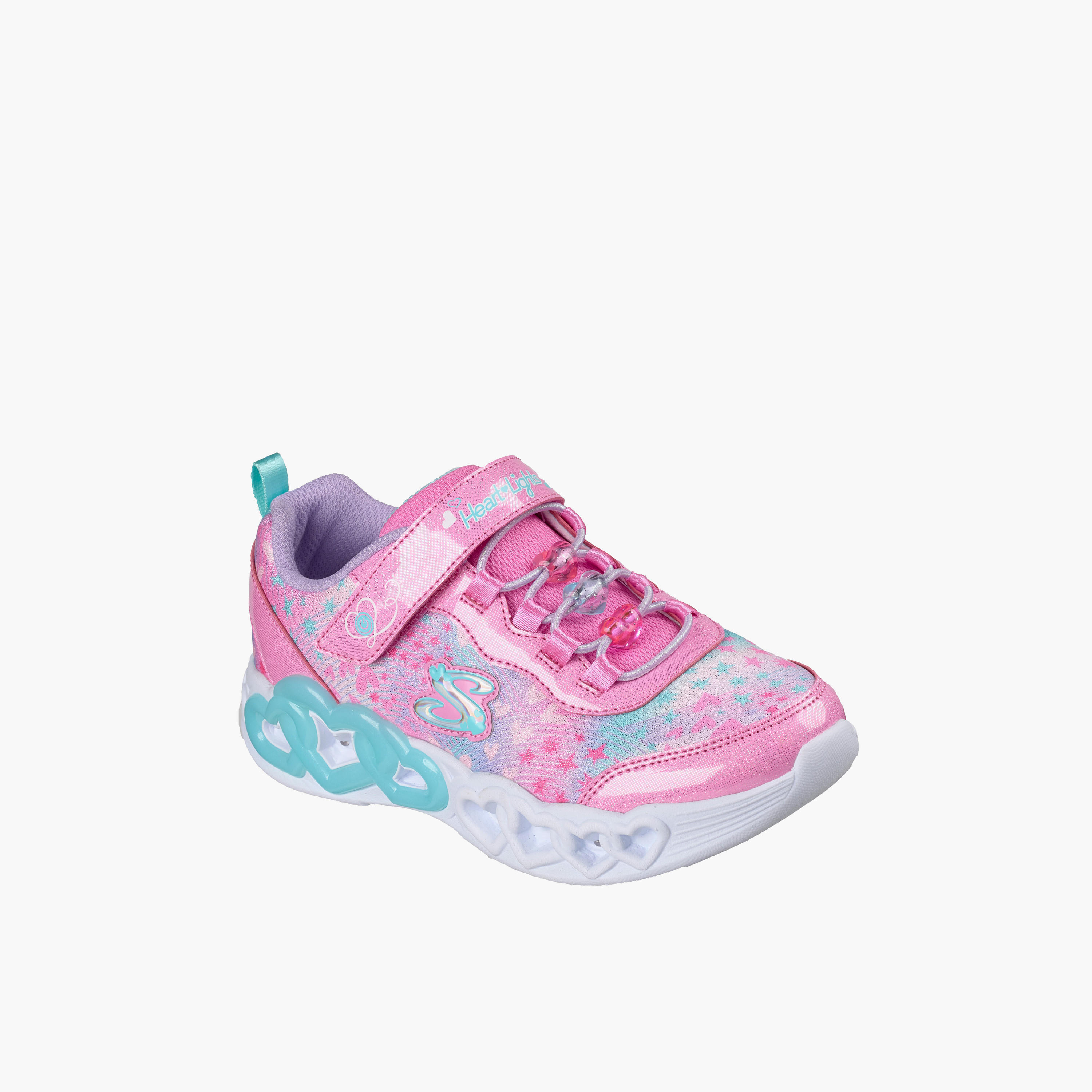 Skechers Girls INFINITE HEART LIGHTS Hook & Loop Sneakers-girls-shoes-sneakers-image-1
