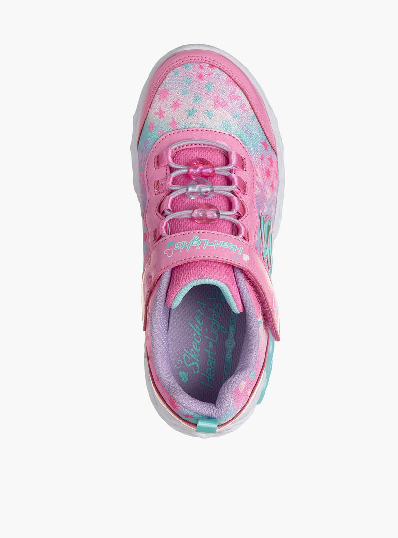Skechers Girls INFINITE HEART LIGHTS Hook & Loop Sneakers-girls-shoes-sneakers-image-2