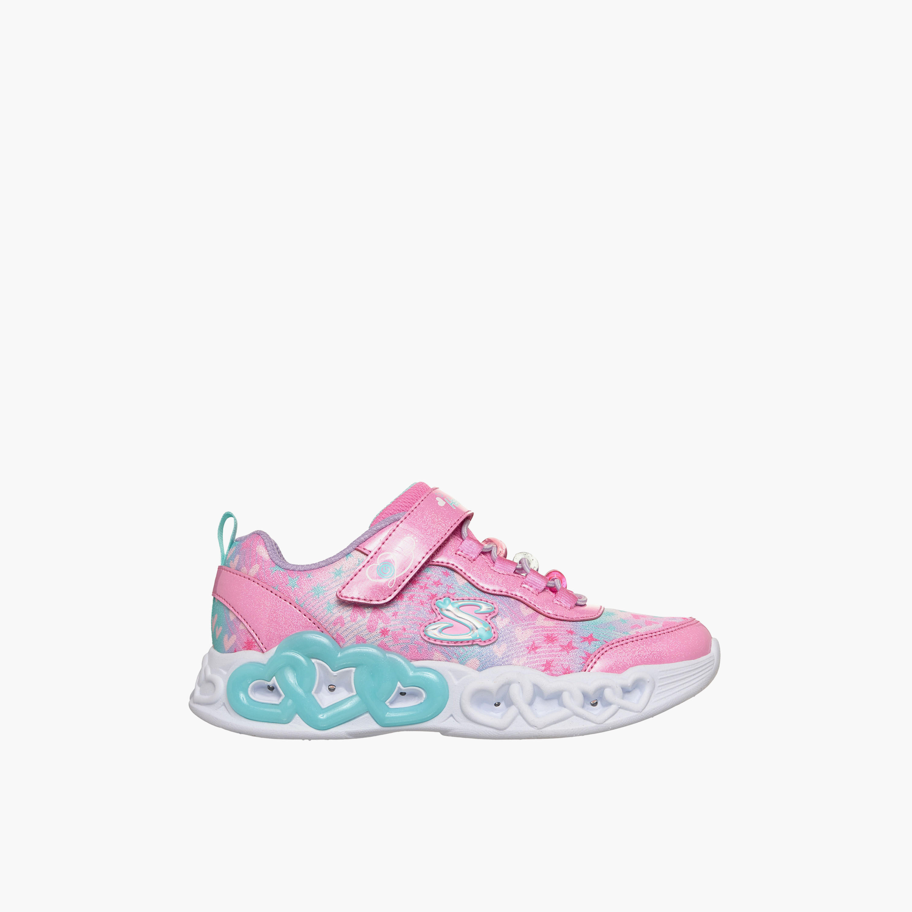 Skechers Girls INFINITE HEART LIGHTS Hook & Loop Sneakers-girls-shoes-sneakers-image-3