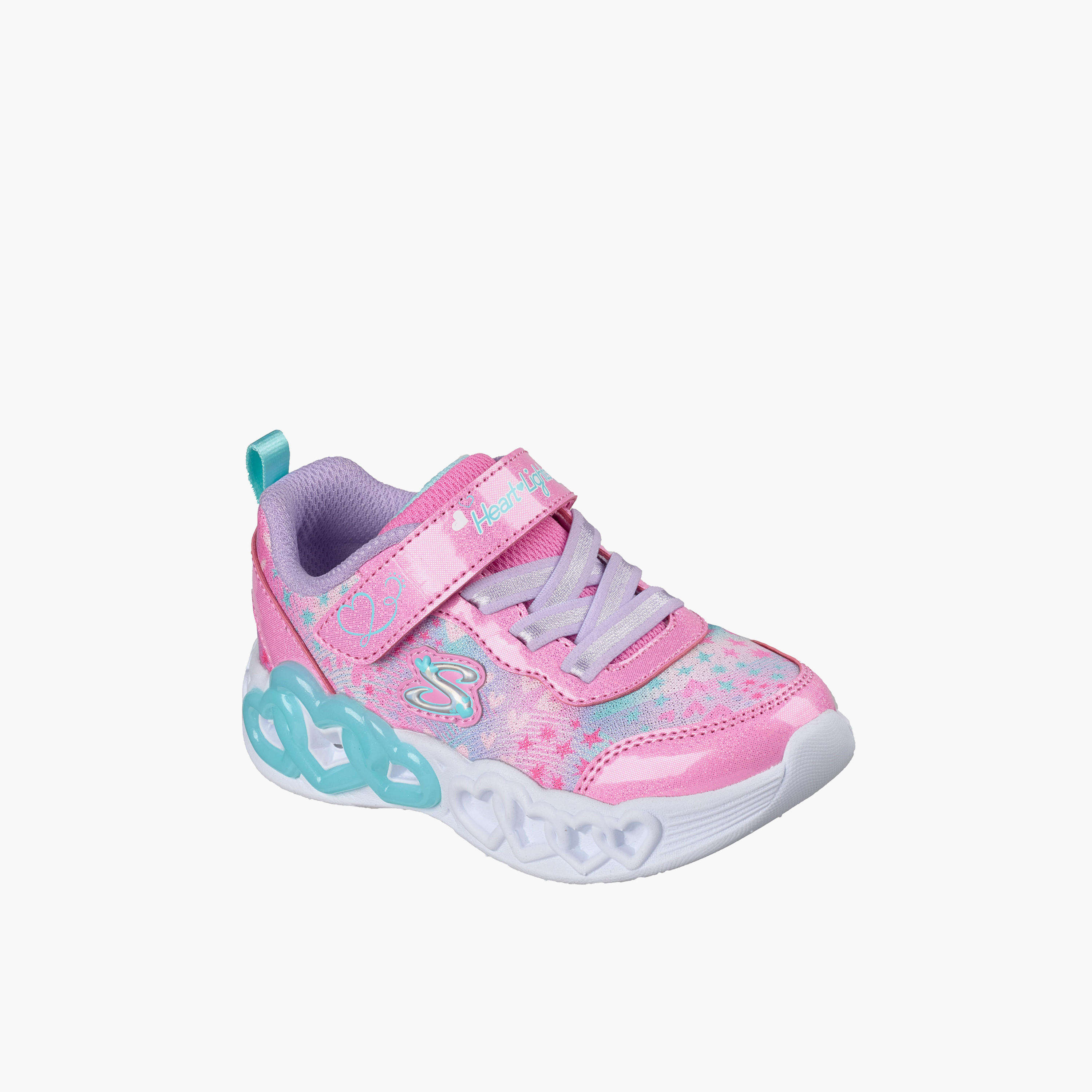 Skechers Girls INFINITE HEART LIGHTS Hook & Loop Light-Up Ankle Sneakers-girls-shoes-sneakers-image-1