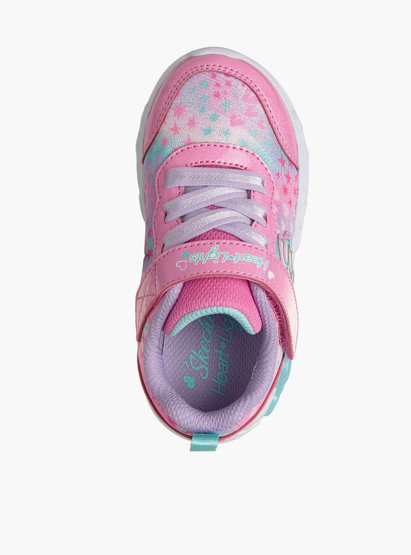 Skechers Girls INFINITE HEART LIGHTS Hook & Loop Light-Up Ankle Sneakers-girls-shoes-sneakers-image-3