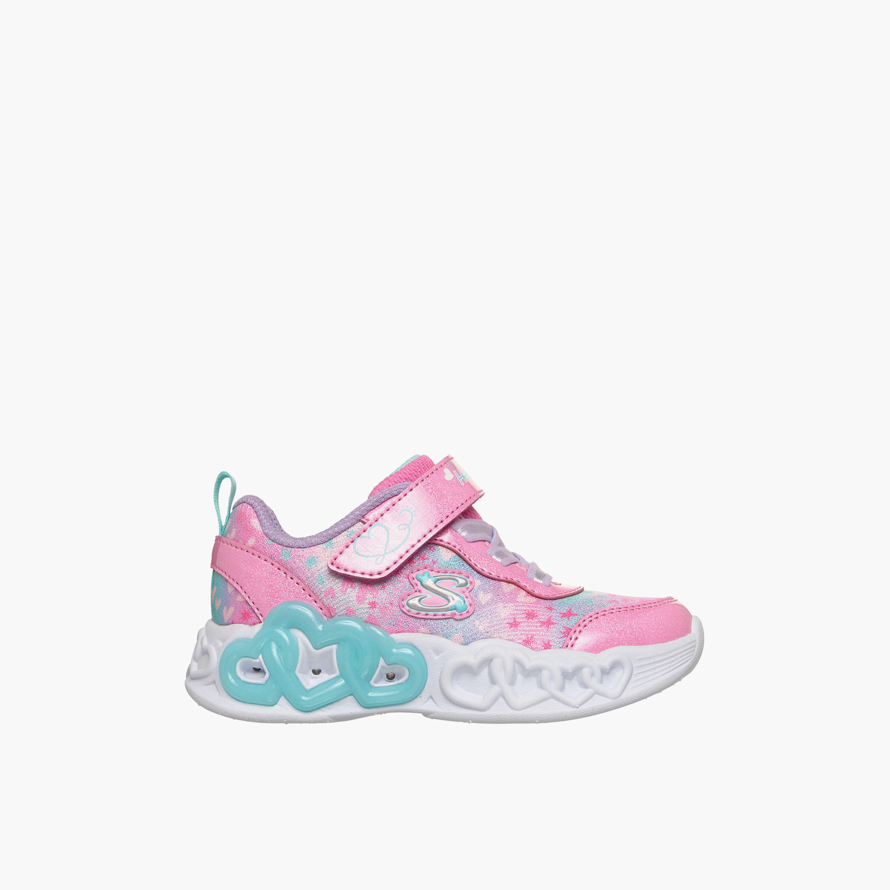 Skechers Girls INFINITE HEART LIGHTS Hook & Loop Light-Up Ankle Sneakers-girls-shoes-sneakers-image-4