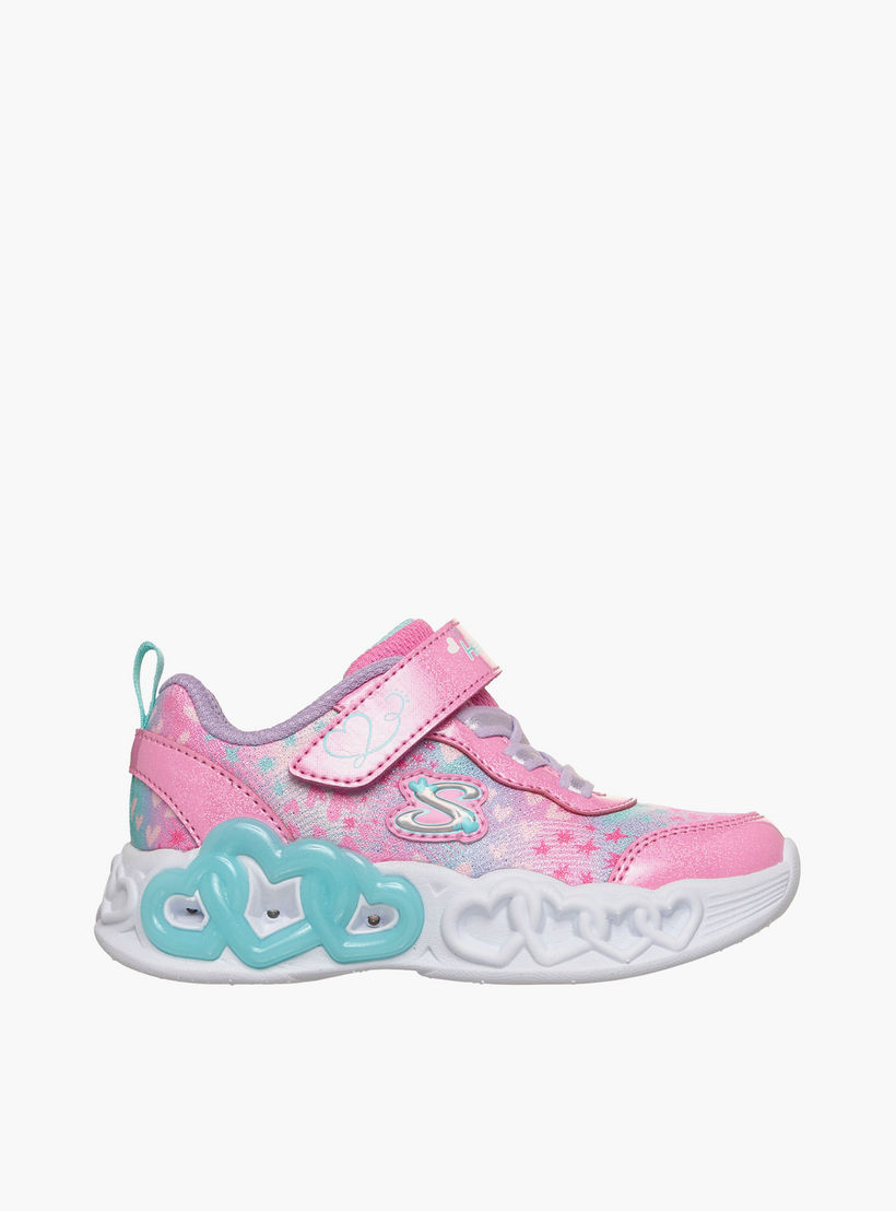 Skechers Girls INFINITE HEART LIGHTS Hook & Loop Light-Up Ankle Sneakers-girls-shoes-sneakers-image-4