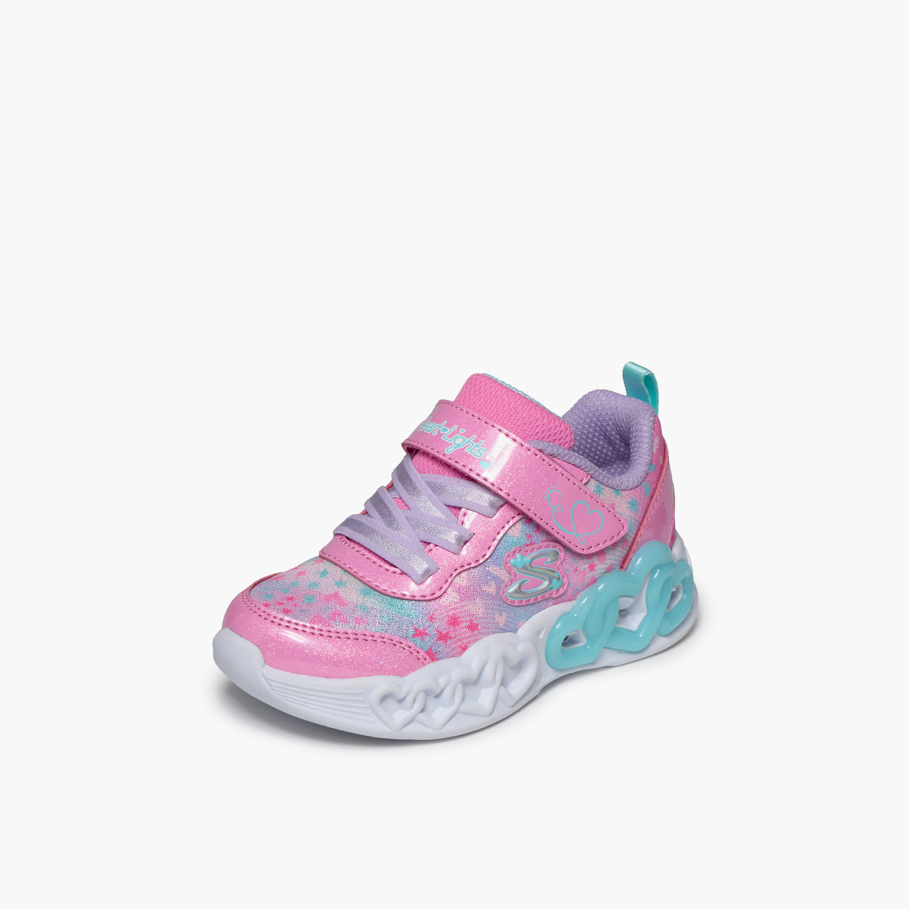 Skechers Girls INFINITE HEART LIGHTS Hook & Loop Light-Up Ankle Sneakers-girls-shoes-sneakers-image-5
