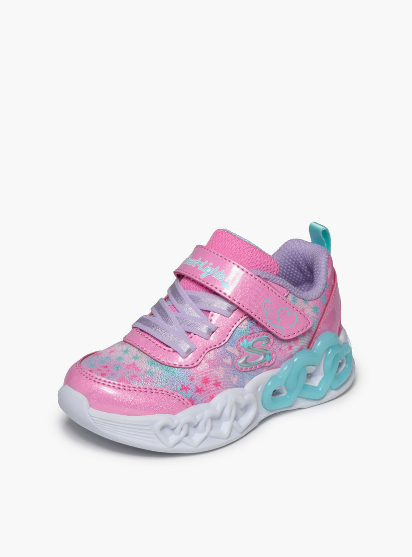 Skechers Girls INFINITE HEART LIGHTS Hook & Loop Light-Up Ankle Sneakers-girls-shoes-sneakers-image-5