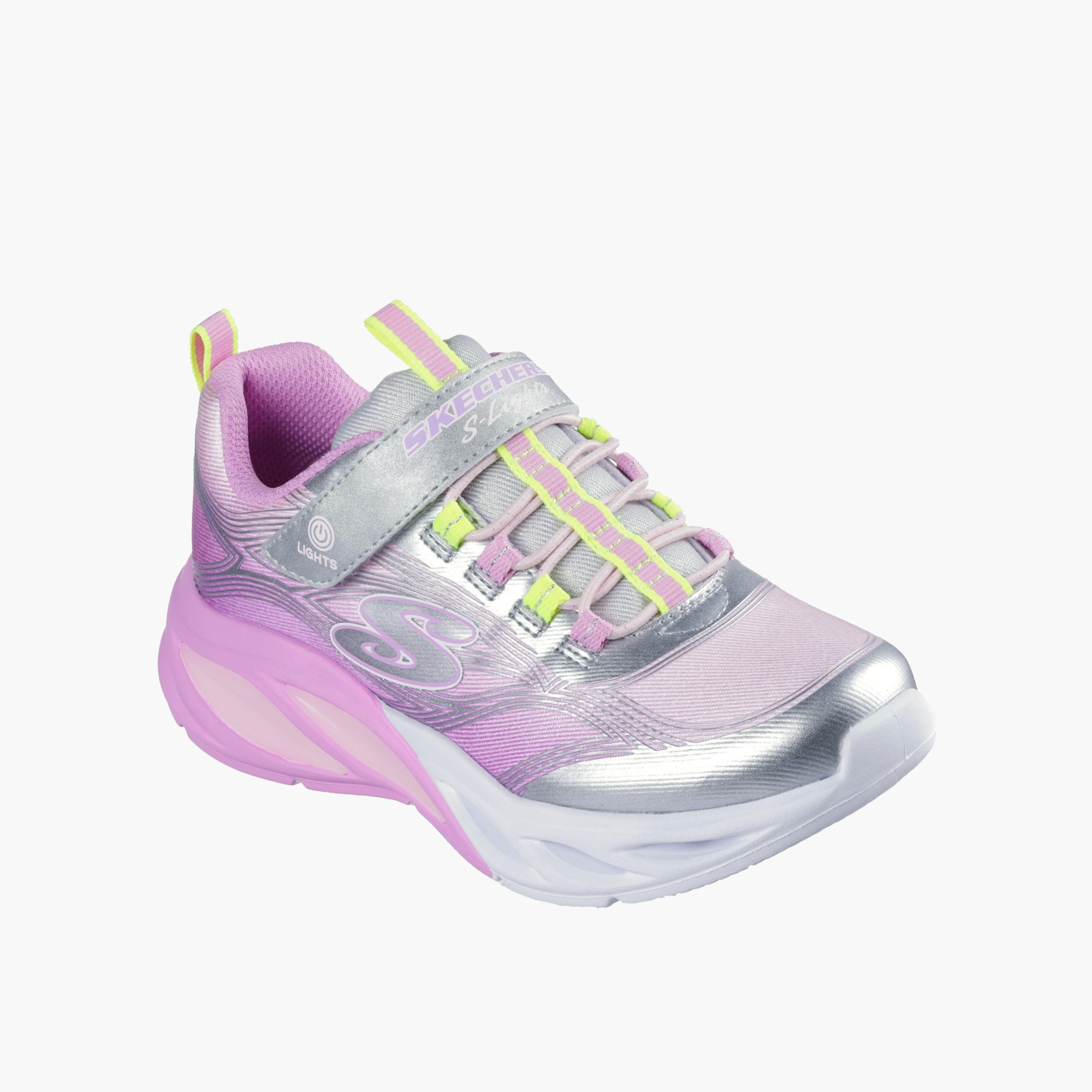 حذاء رياضي بشريط إغلاق لاصق كوزميك جلو للبنات من سكيتشرز-sports-girls-shoes-image-4