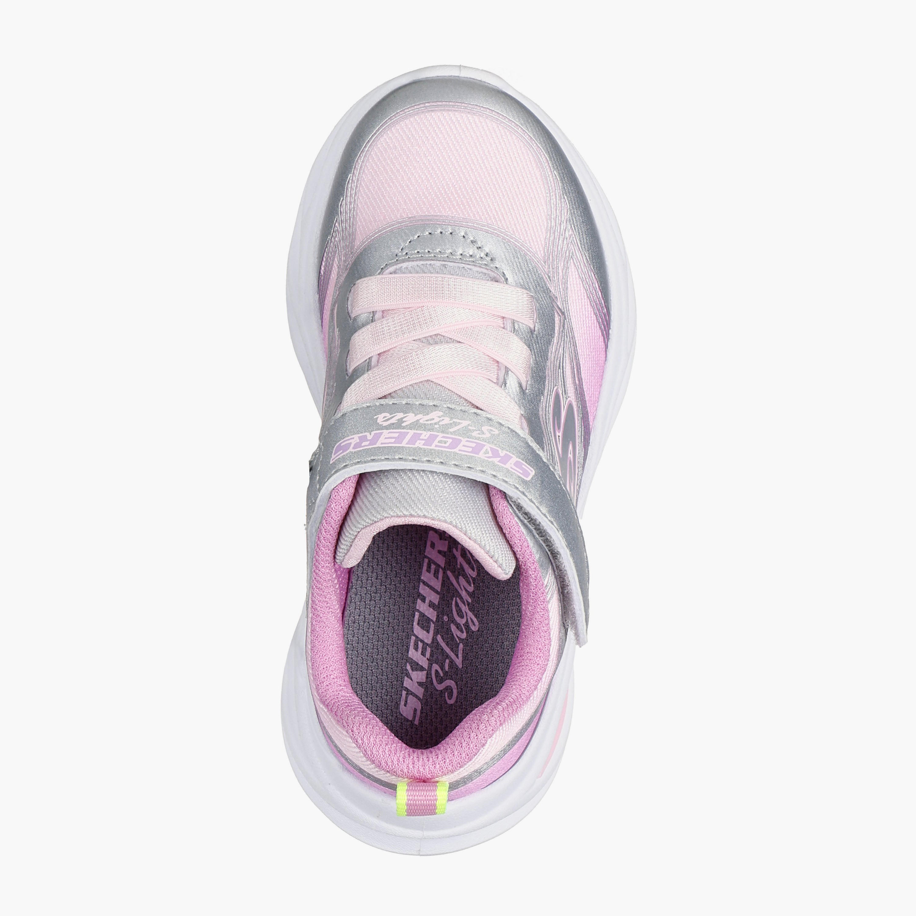 Skechers Girls Hook & Loop Light-Up Sports Shoes-baby-girls-shoes-closedshoes-image-4