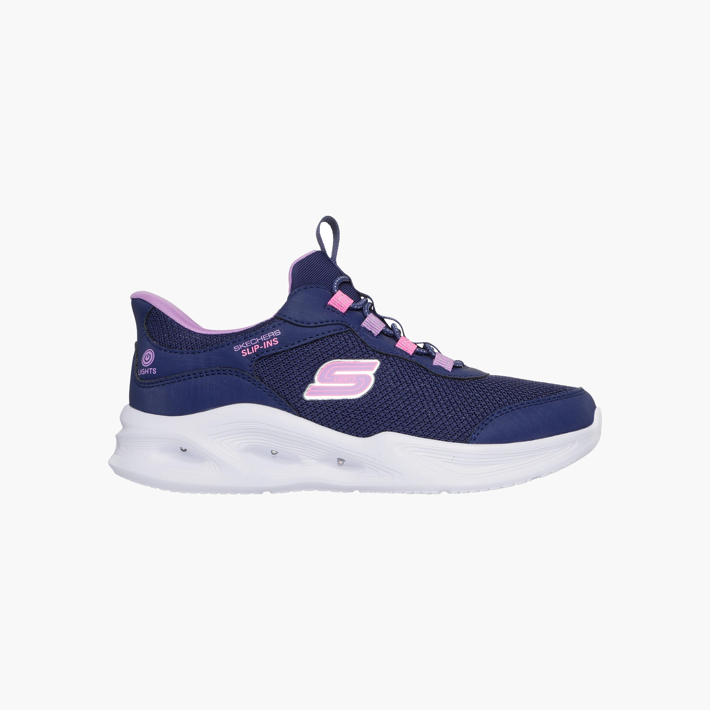 حذاء رياضي سهل الارتداء بطبعات شعار للبنات من سكيتشرز-girls-shoes-sneakers-image-1