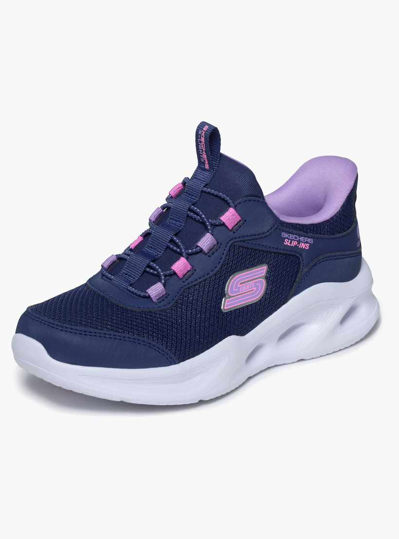 حذاء رياضي سهل الارتداء بطبعات شعار للبنات من سكيتشرز-girls-shoes-sneakers-image-3