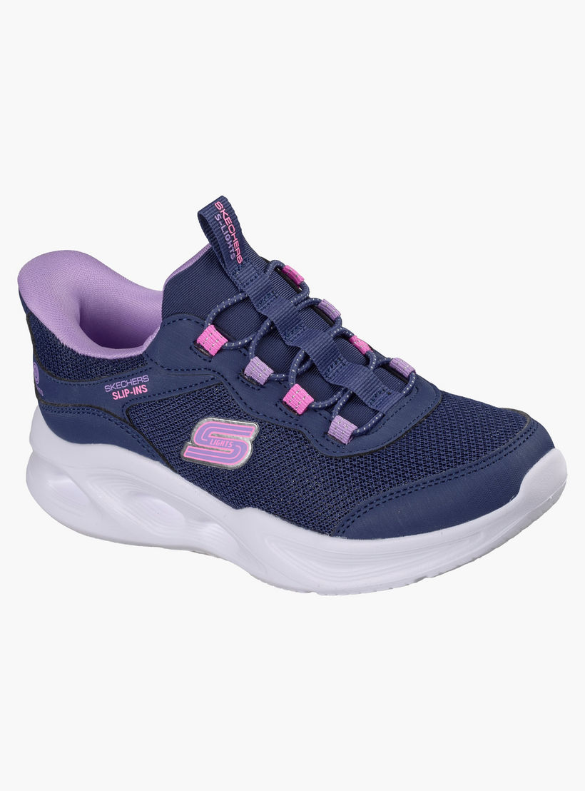 حذاء رياضي سهل الارتداء بطبعات شعار للبنات من سكيتشرز-girls-shoes-sneakers-image-5