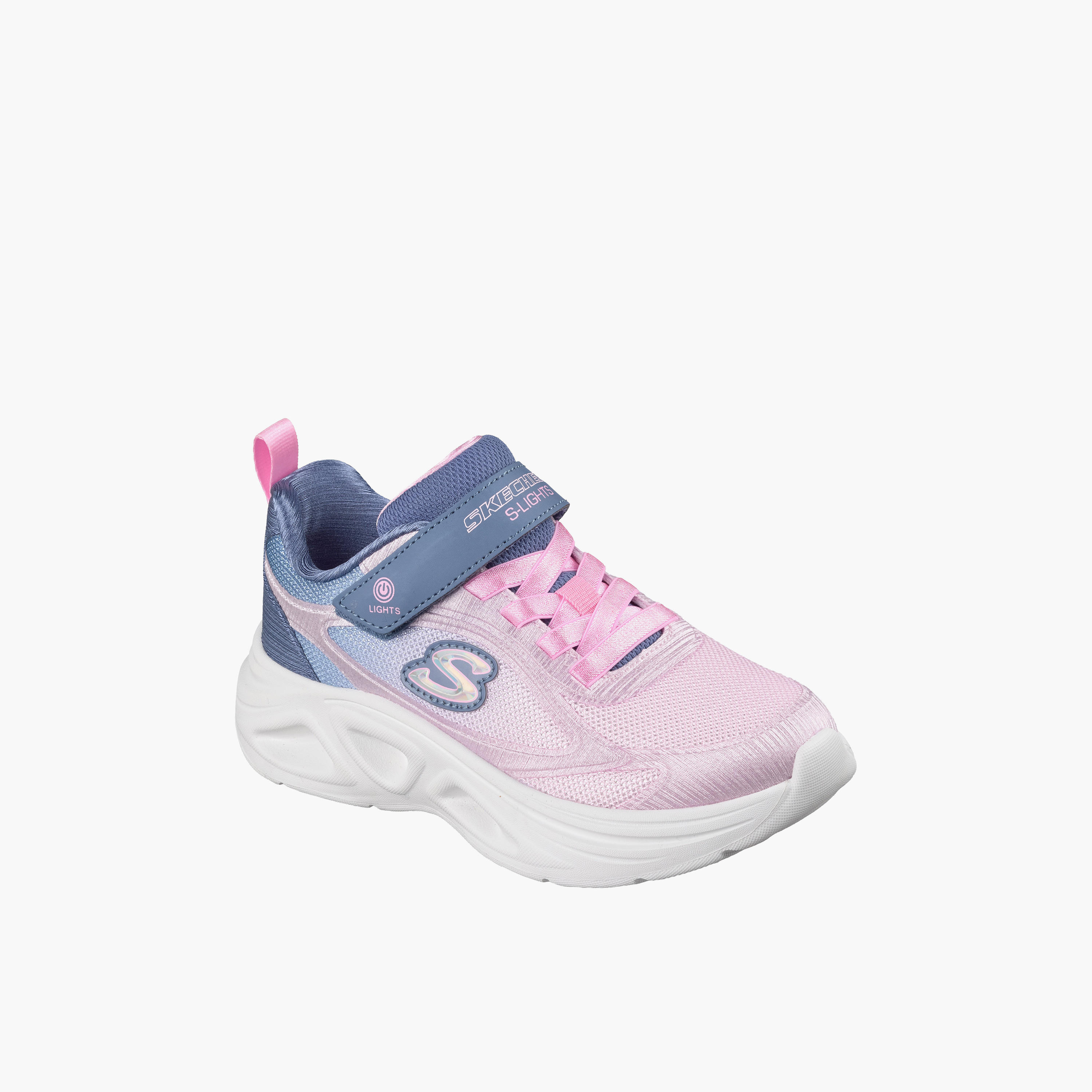 Skechers Girls SOLA GLOW 2.0 Hook & Loop Sneakers - 303729L-GYPK-CP-girls-shoes-sneakers-image-1