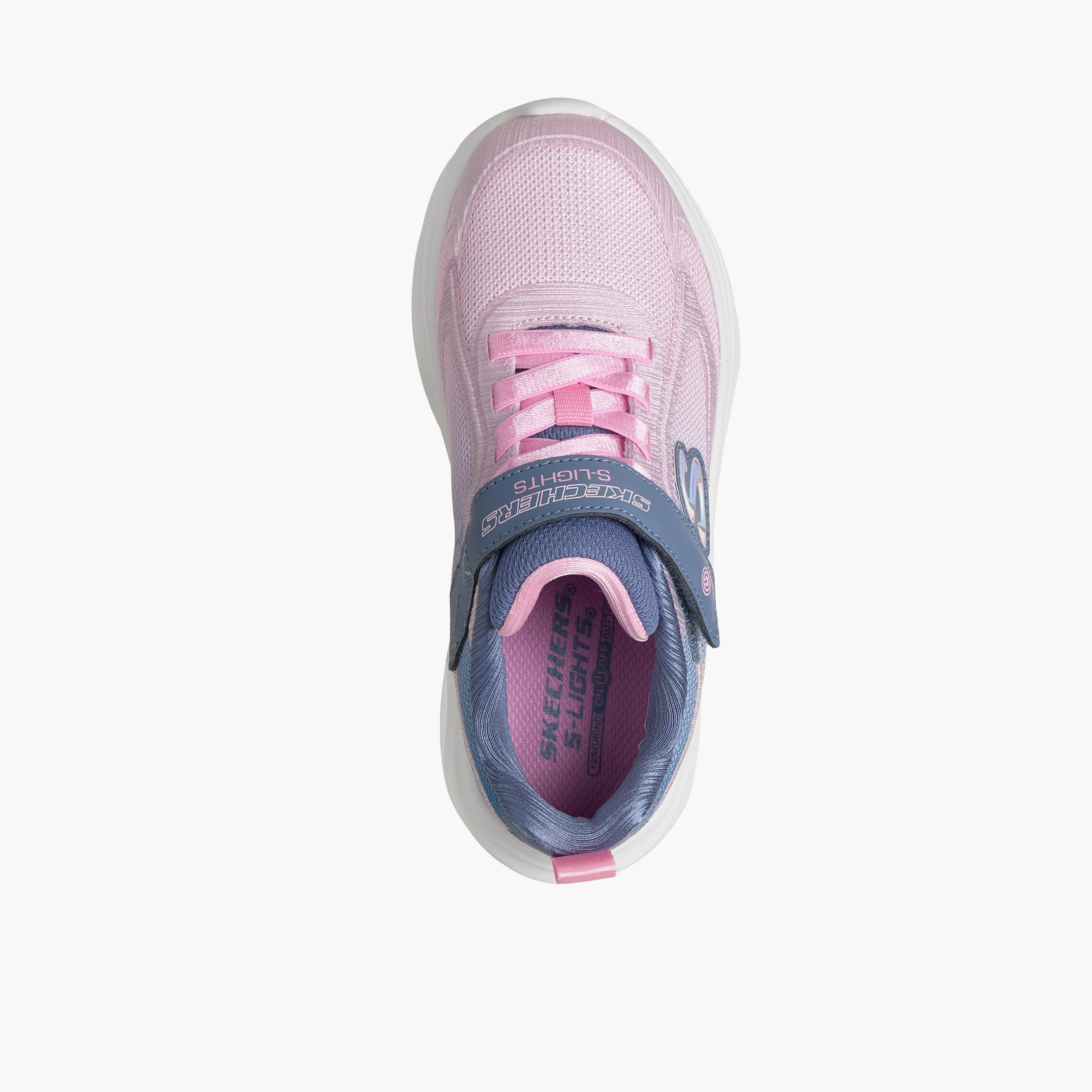 Skechers Girls SOLA GLOW 2.0 Hook & Loop Sneakers - 303729L-GYPK-CP-girls-shoes-sneakers-image-3