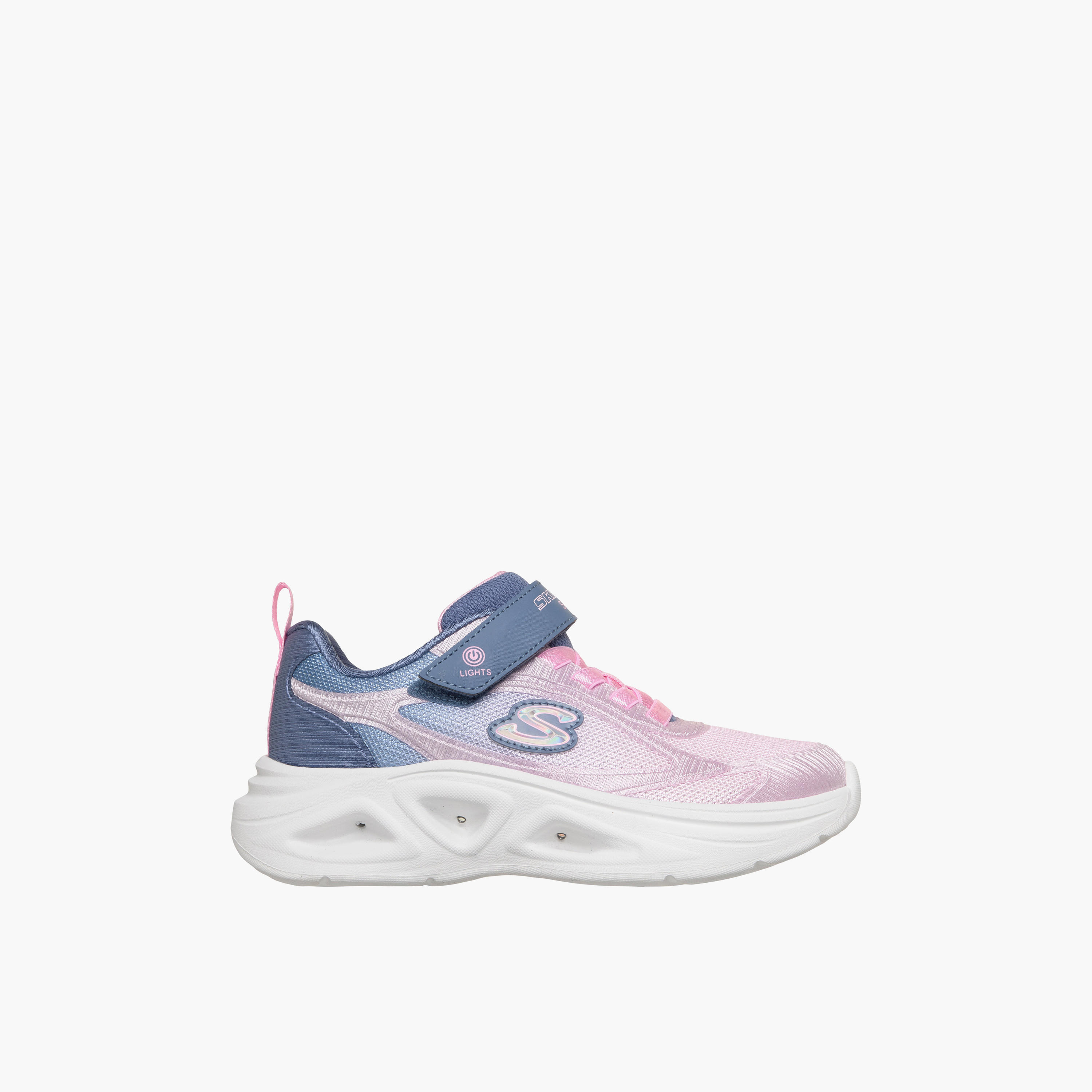 Skechers Girls SOLA GLOW 2.0 Hook & Loop Sneakers - 303729L-GYPK-CP-girls-shoes-sneakers-image-4