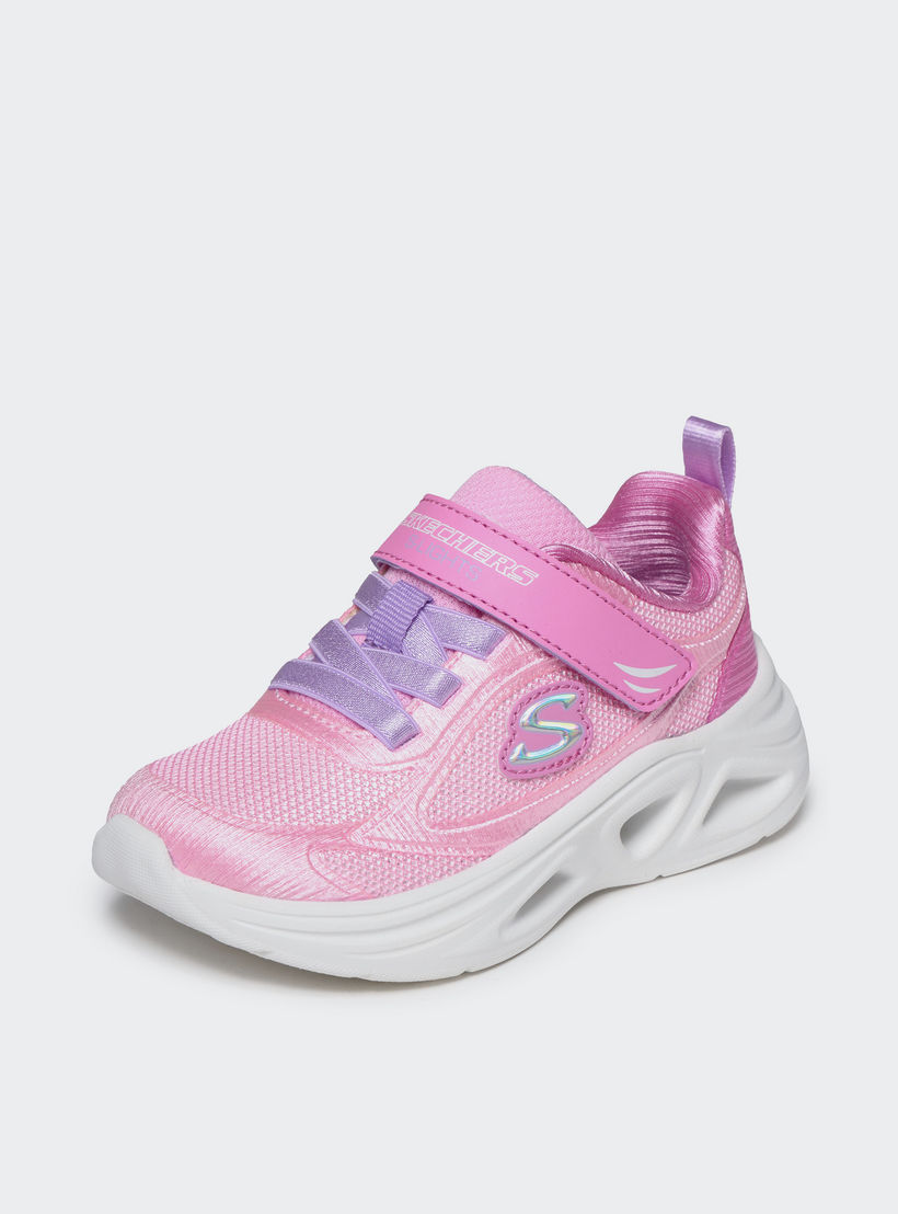 Skechers Girls Sola Glow 2.0 Hook & Loop Light-Up Ankle Sneakers-baby-girls-shoes-closedshoes-image-4