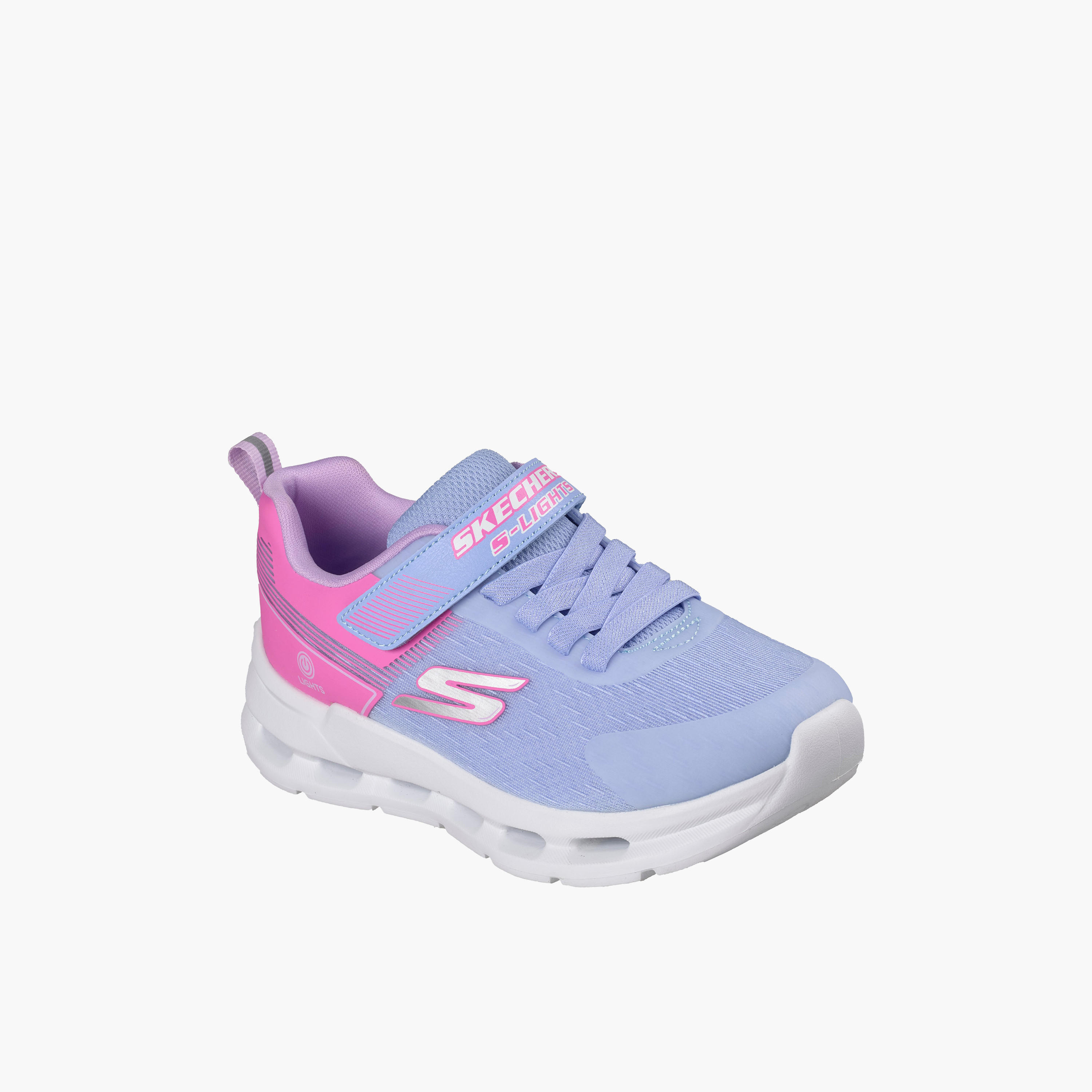 Skechers Girls GLIDE-STEP LIGHTS Hook & Loop Light-Up Ankle Sneakers-girls-shoes-sneakers-image-1