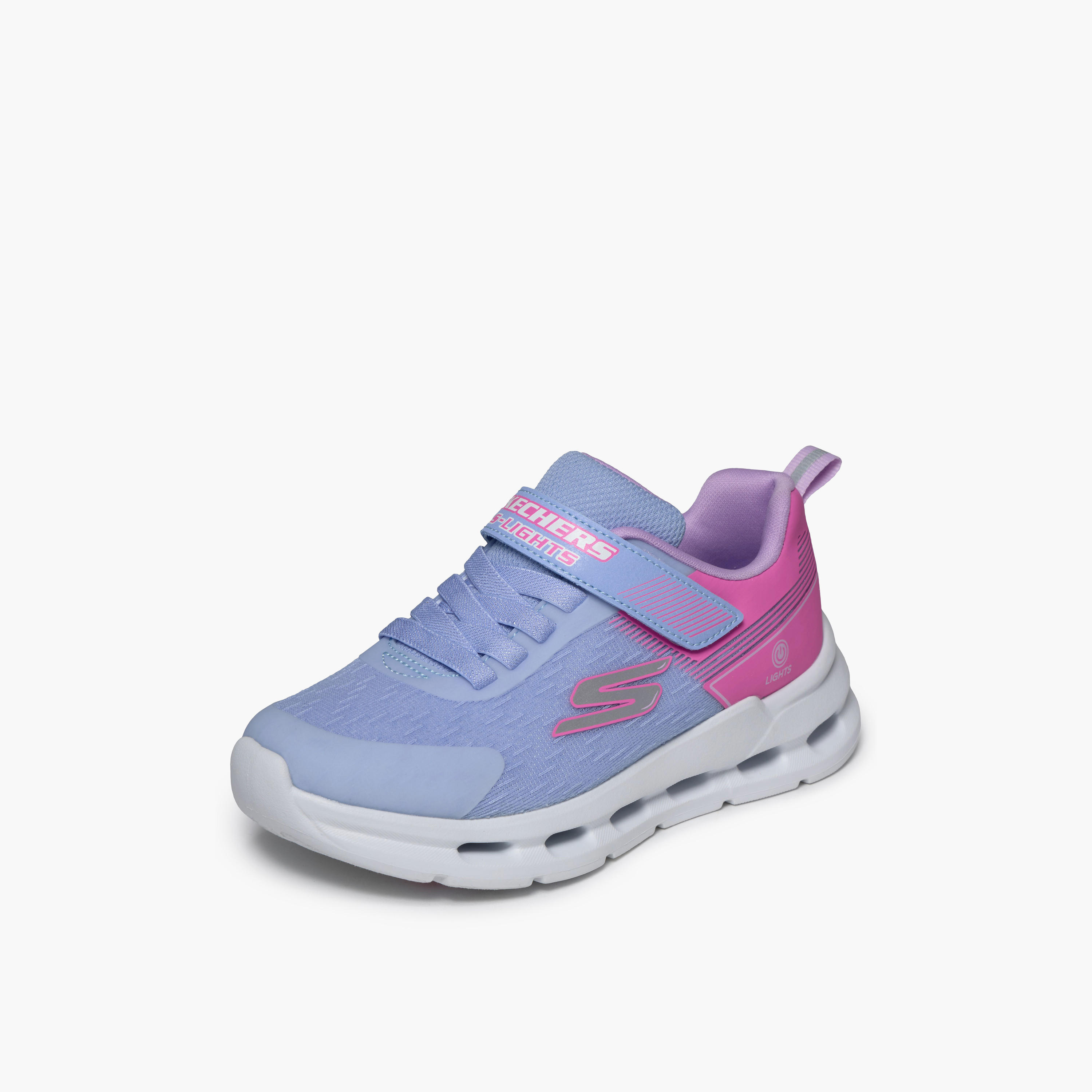 Skechers Girls GLIDE-STEP LIGHTS Hook & Loop Light-Up Ankle Sneakers-girls-shoes-sneakers-image-5