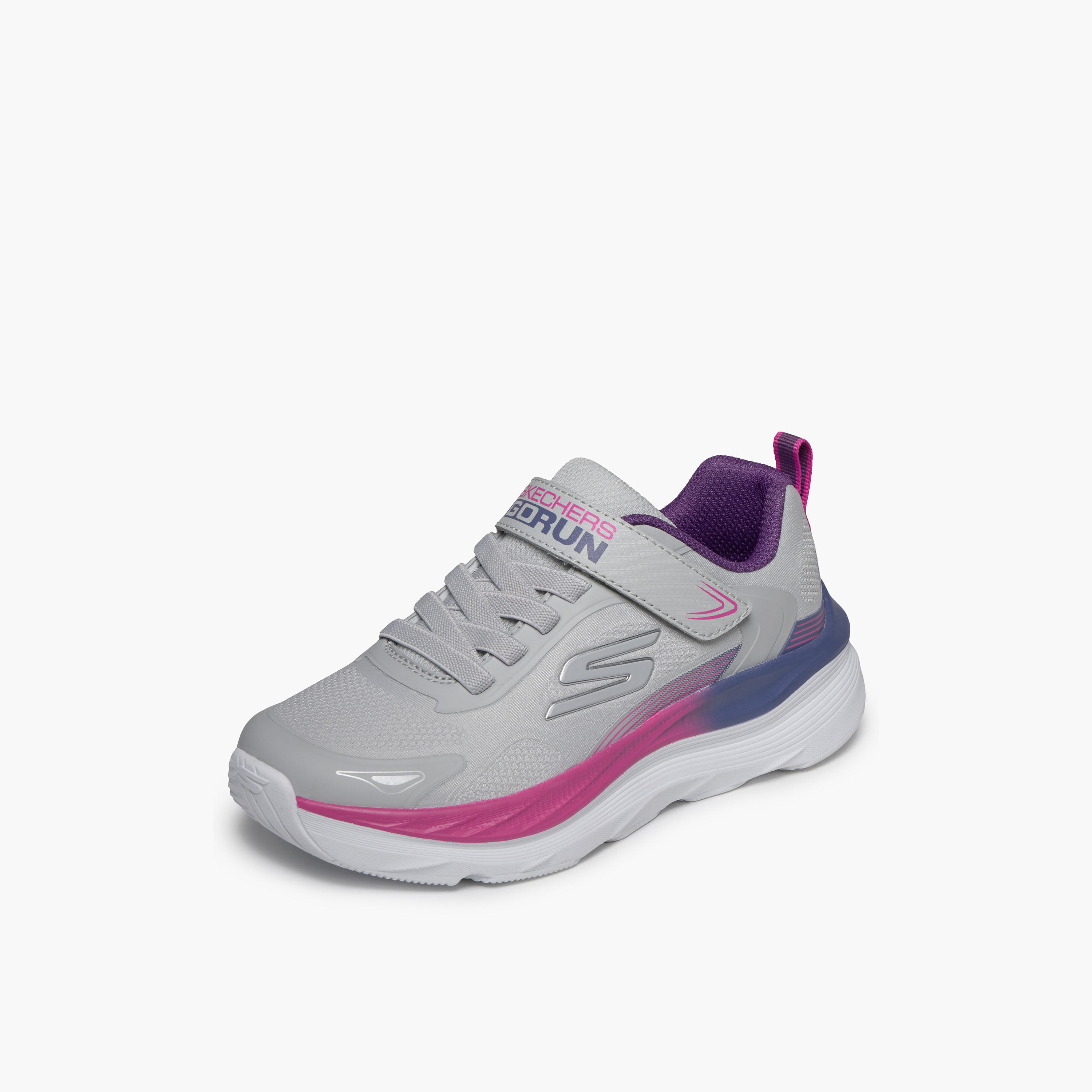 حذاء جري بشريط إغلاق لاصق ماكس ران للبنات من سكيتشرز - 303989L-GRY-CP-girls-shoes-sneakers-image-4